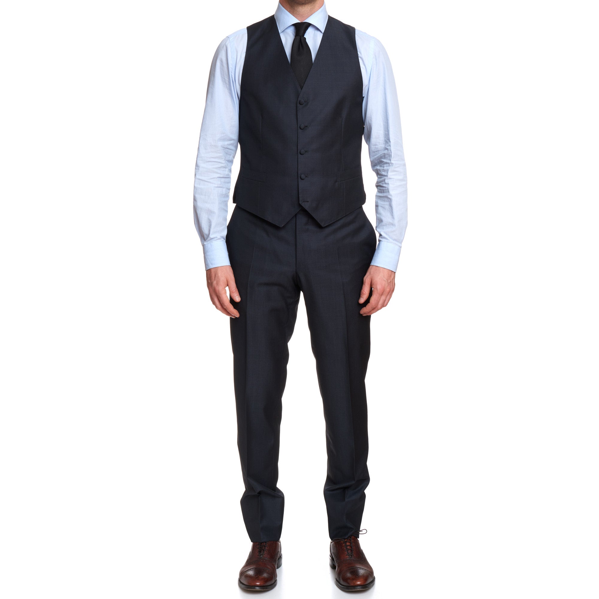 CANALI 1934 Gray Travel Wool-Mohair 3 Piece Mandarin Collar Formal Suit EU 50 US 40 CANALI