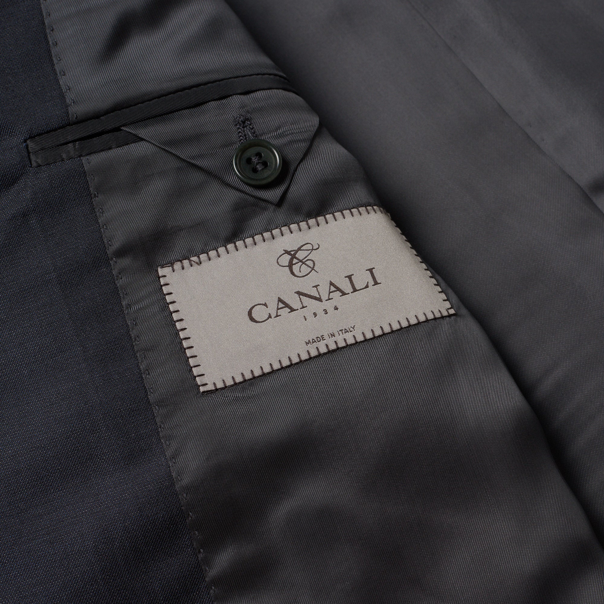 CANALI 1934 Gray Travel Wool-Mohair 3 Piece Mandarin Collar Formal Suit EU 50 US 40 CANALI