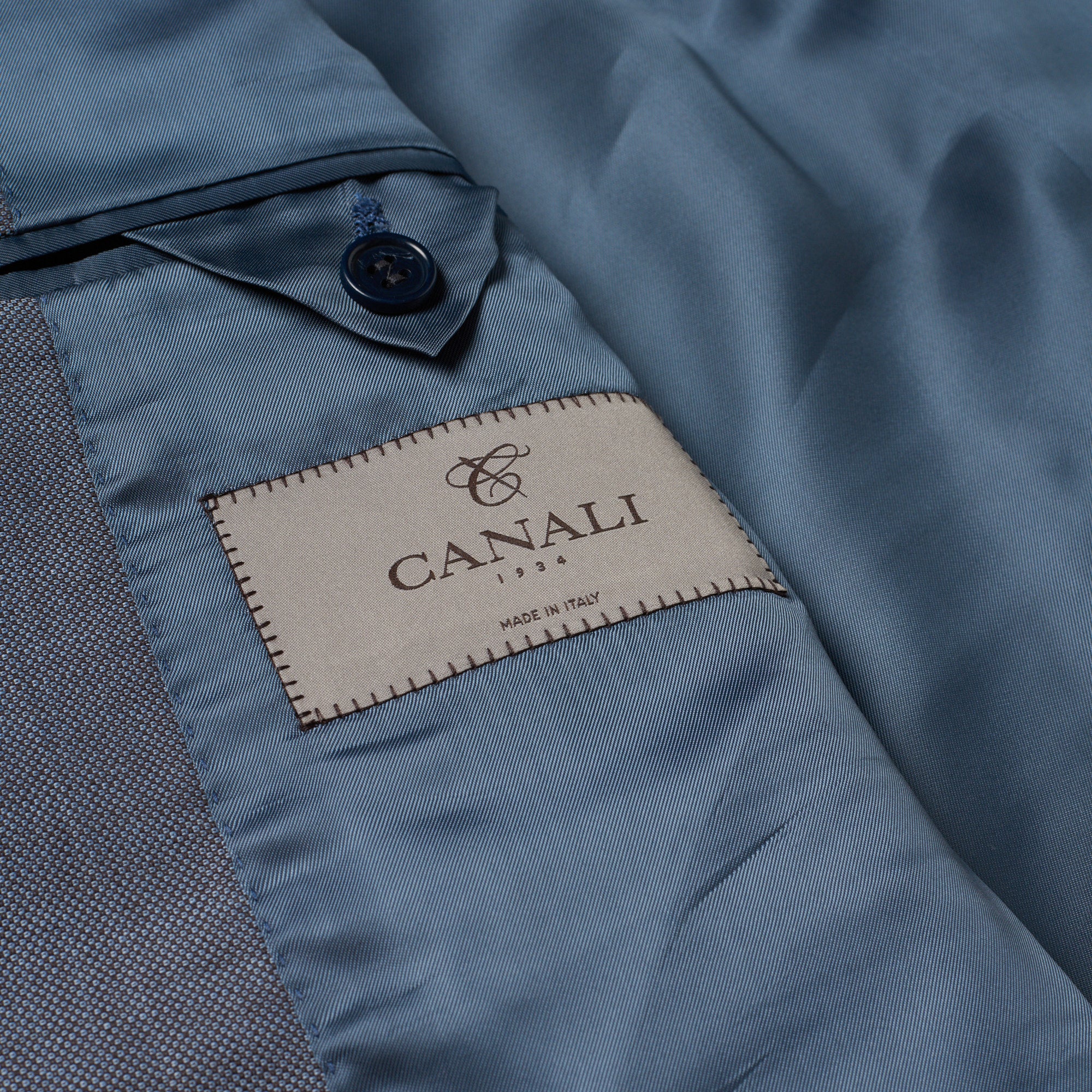 CANALI 1934 Light Blue Travel Wool-Mohair 1 Button 3 Piece Suit EU 50 US 40 Slim Fit CANALI