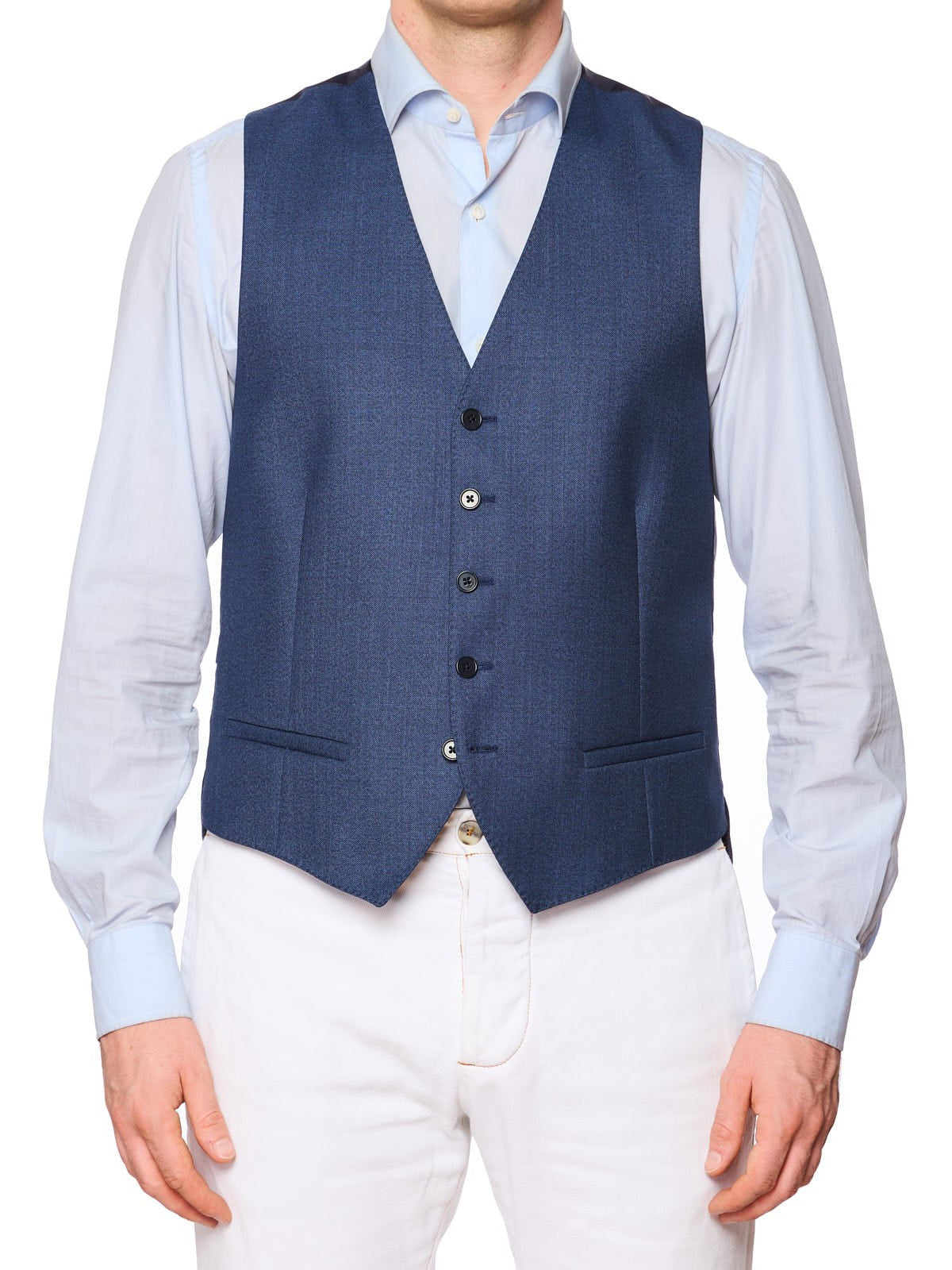 CANTARELLI Blue Wool 5 Button Vest Waistcoat EU 50 NEW US 40