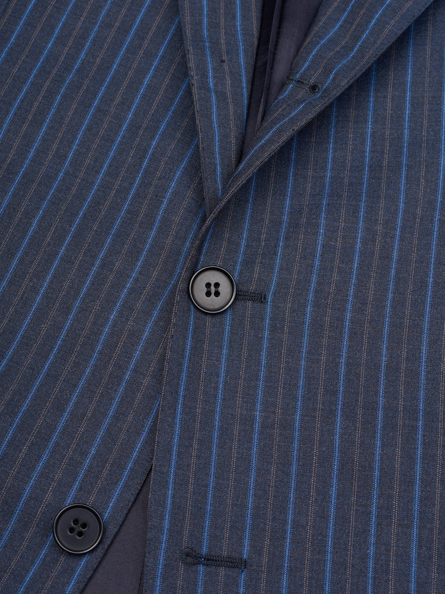CANTARELLI for Sir Wilson Dark Blue Striped Virgin Wool S 150'S Suit