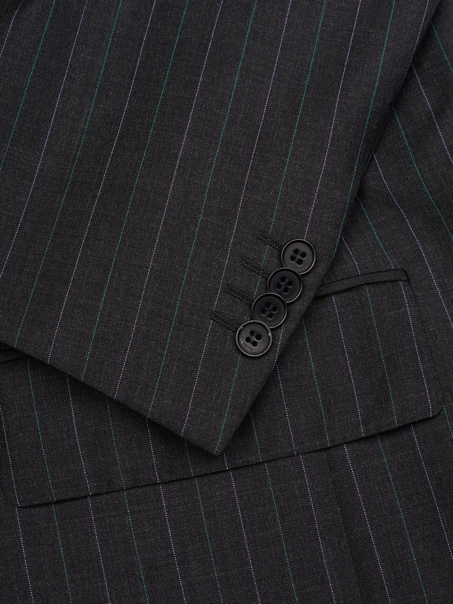 CANTARELLI for Sir Wilson Dark Gray Striped Virgin Loro Piana Wool Suit