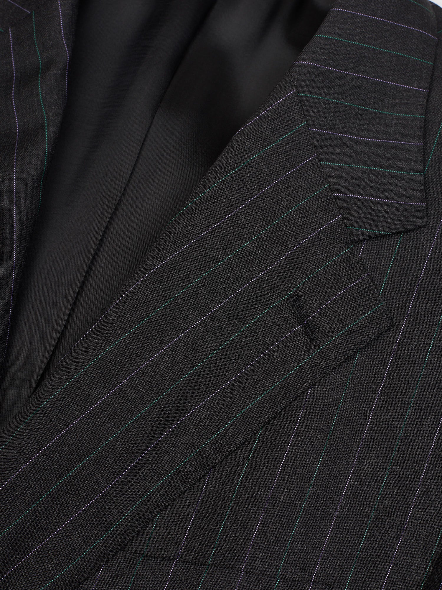 CANTARELLI for Sir Wilson Dark Gray Striped Virgin Loro Piana Wool Suit