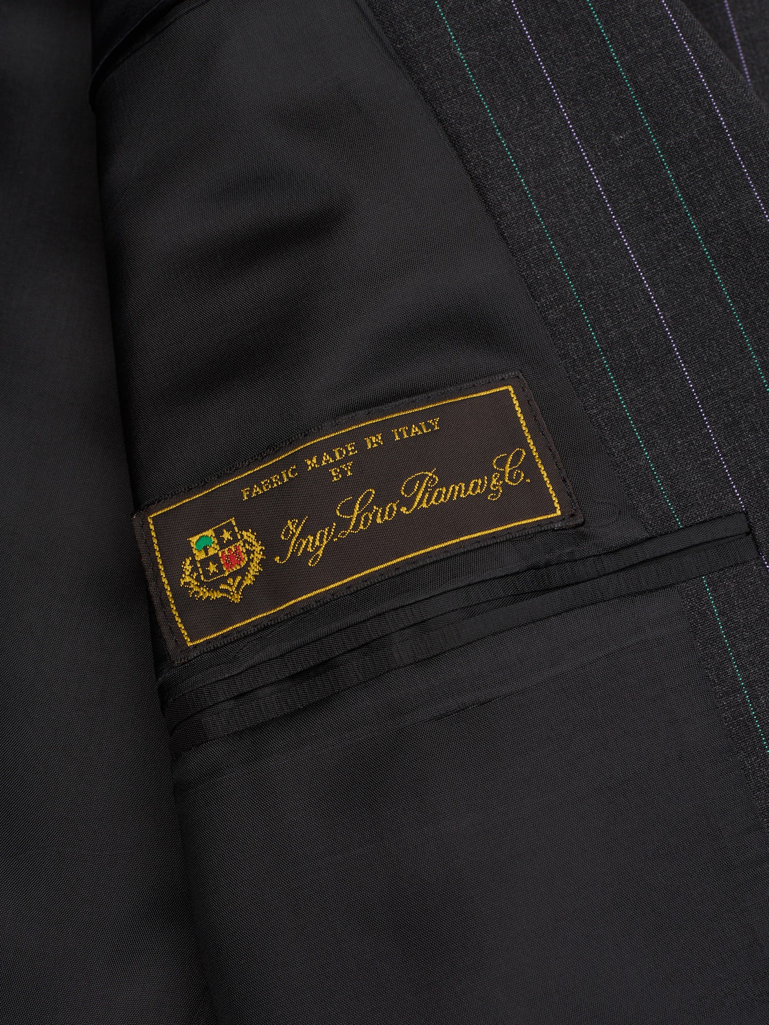 CANTARELLI for Sir Wilson Dark Gray Striped Virgin Loro Piana Wool Suit