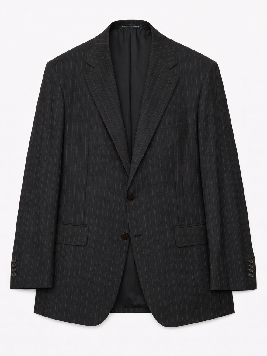 CANTARELLI for Sir Wilson Dark Gray Striped Virgin Loro Piana Wool Suit