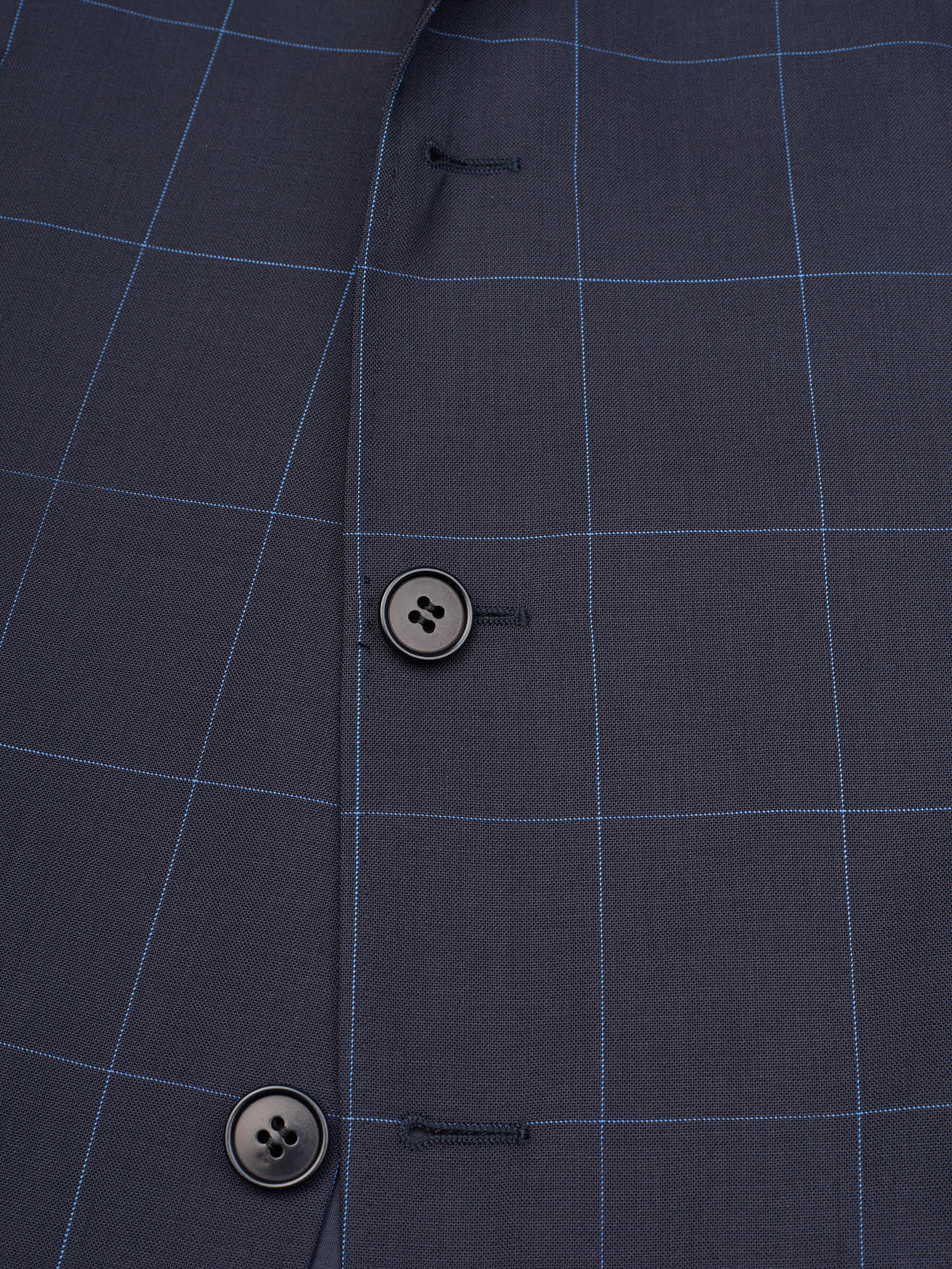 CANTARELLI for Sir Wilson Navy Blue Windowpane Wool Suit