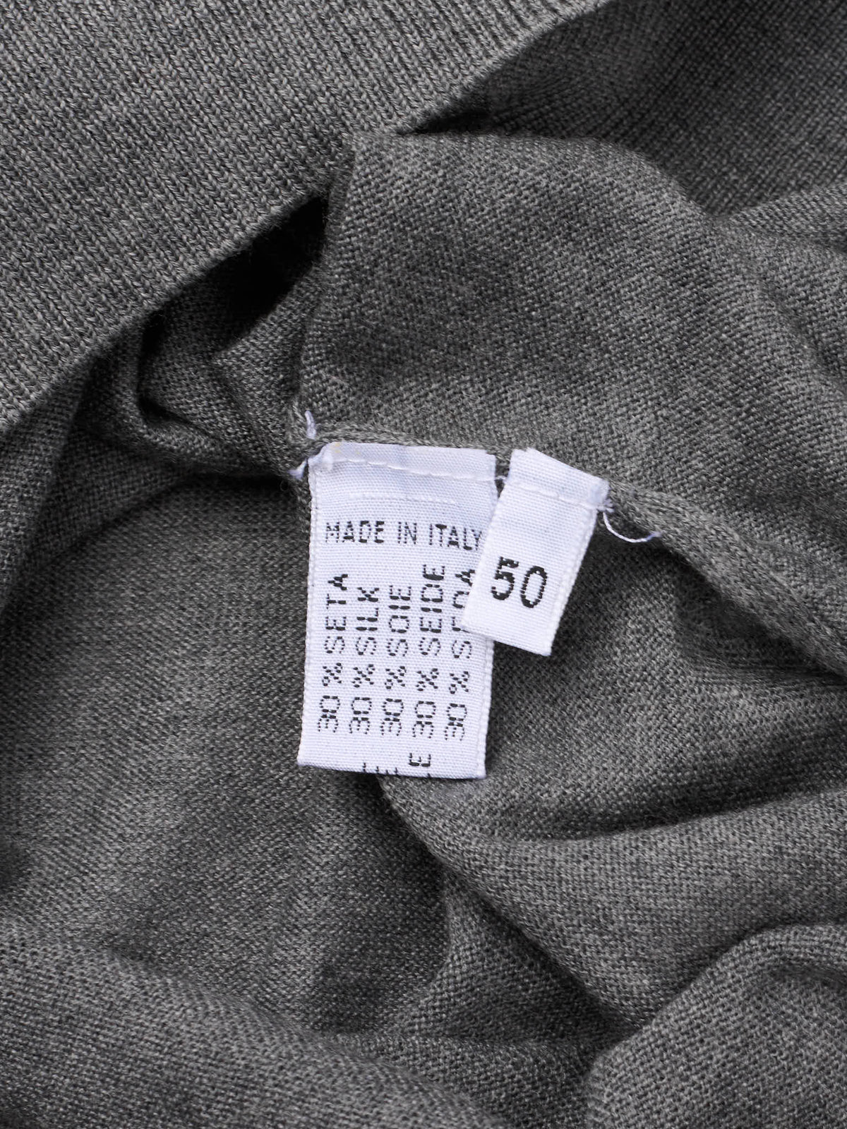 CESARE ATTOLINI Gray Wool-Silk V-Neck Sweater NEW M