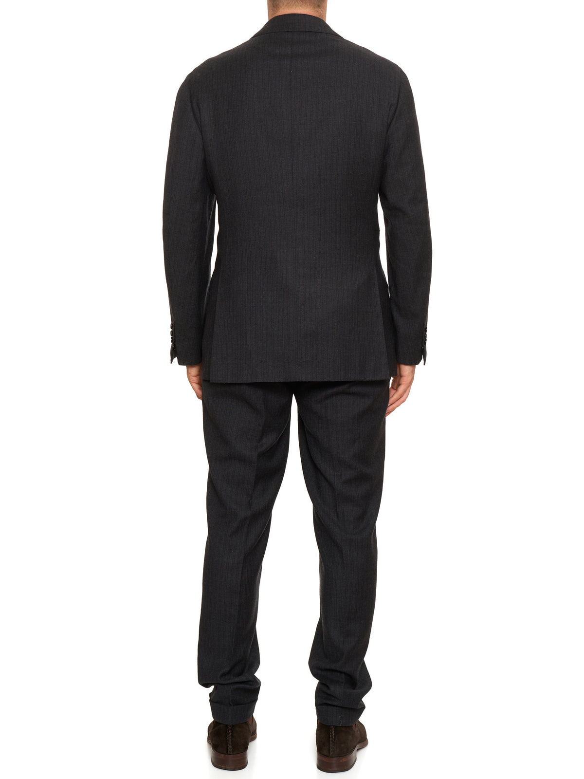 CESARE ATTOLINI Napoli Charcoal Gray Wool Suit US 44 EU 54