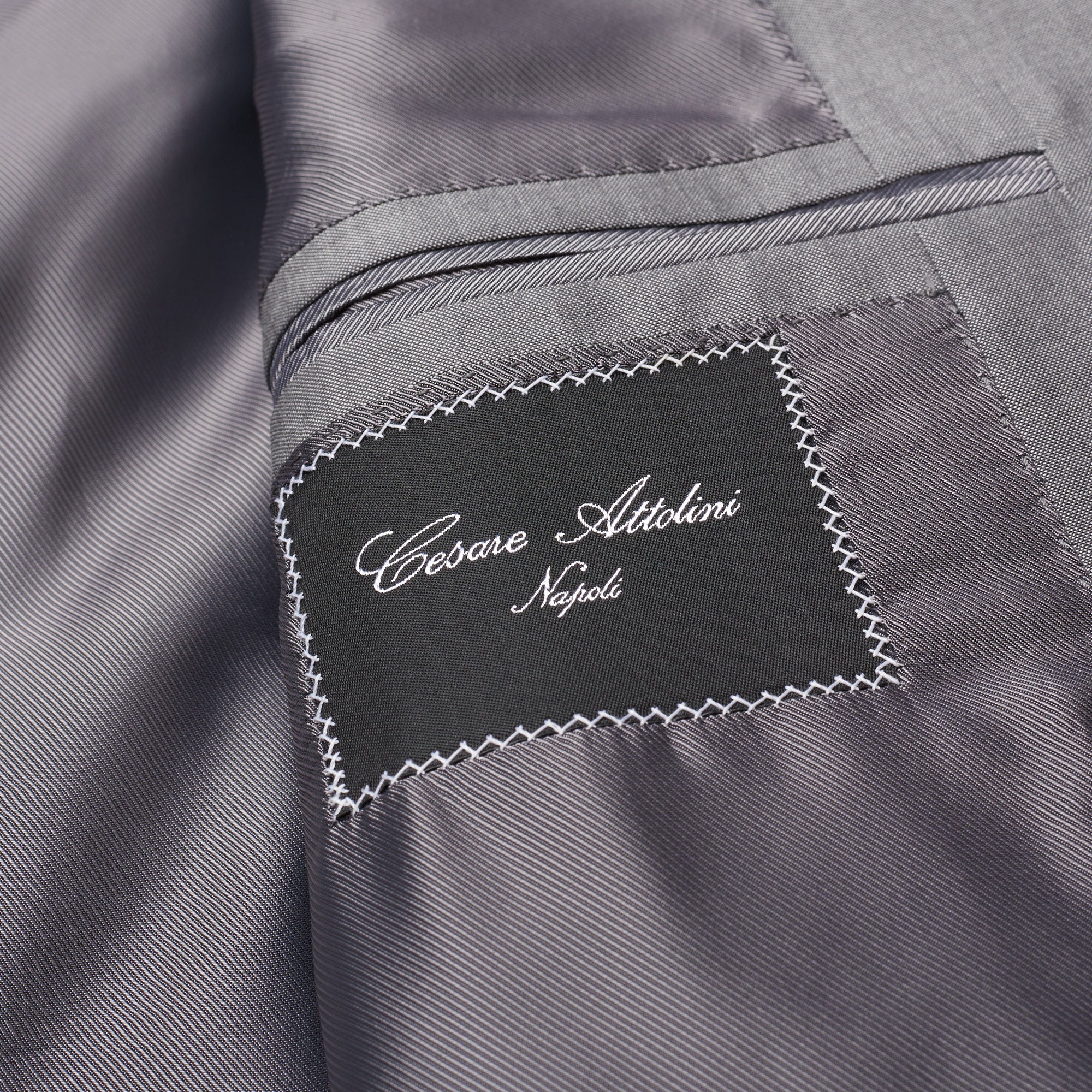 CESARE ATTOLINI Handmade Gray Cotton-Wool Super 120's Peak Lapel Suit NEW CESARE ATTOLINI
