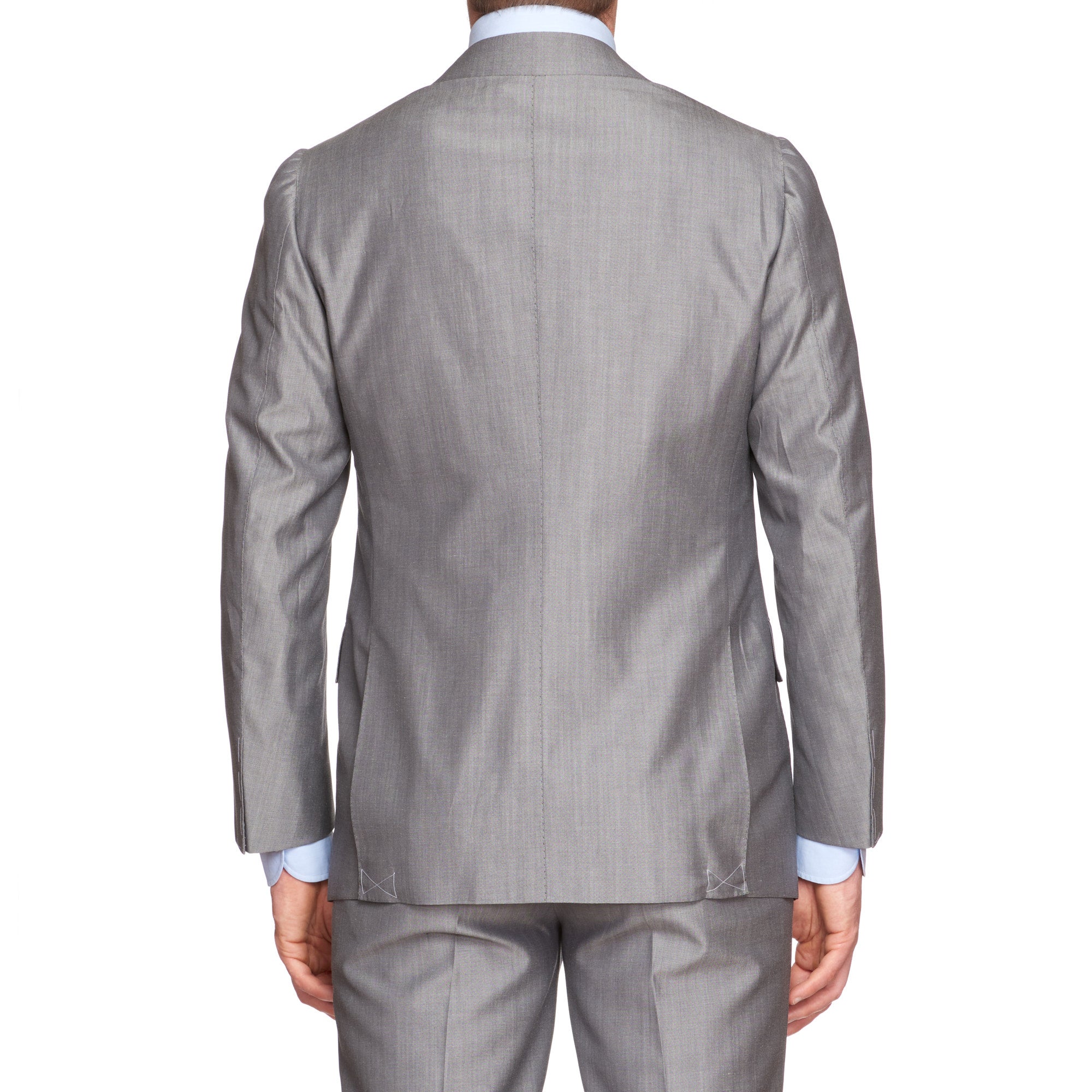 CESARE ATTOLINI Handmade Gray Cotton-Wool Super 120's Peak Lapel Suit NEW CESARE ATTOLINI