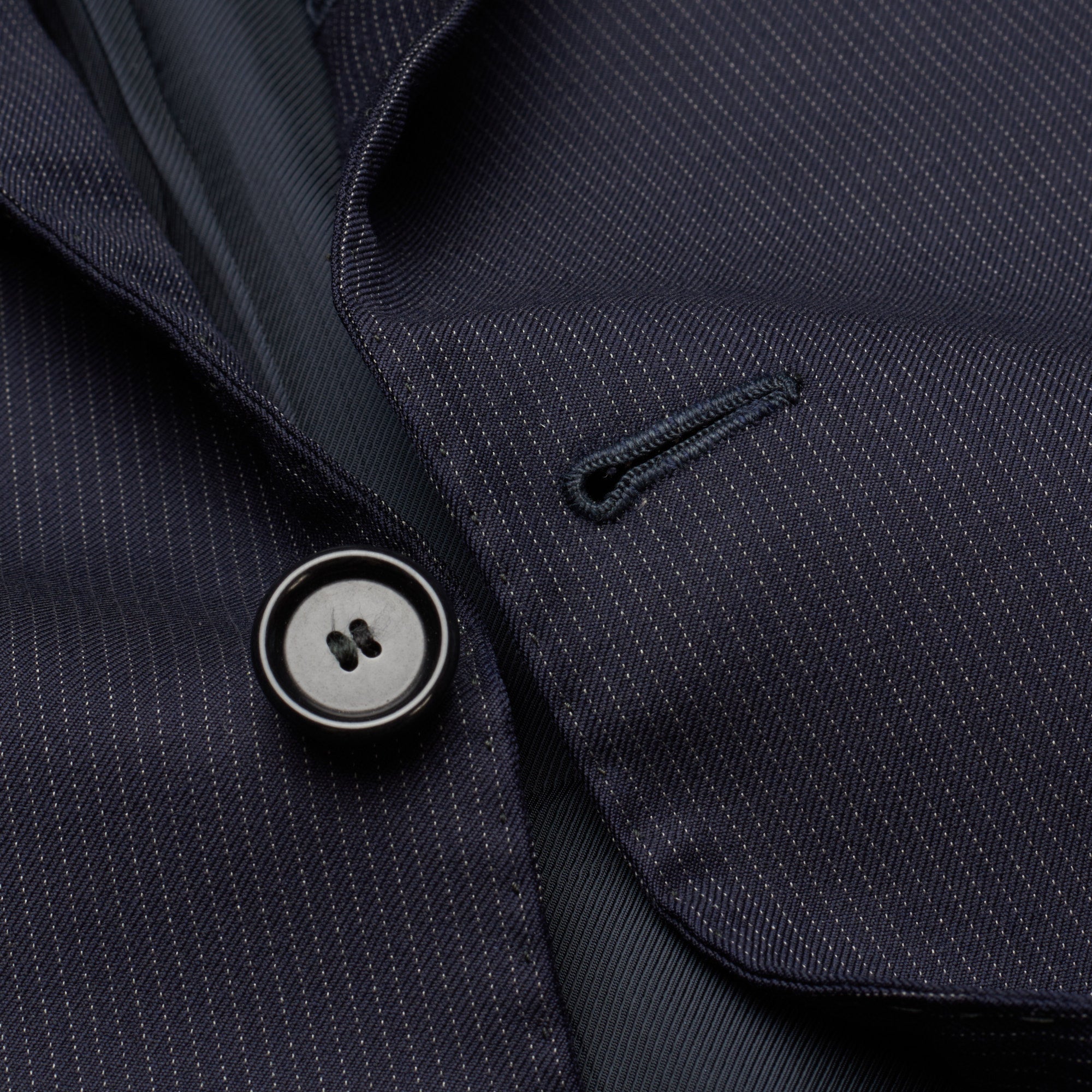 CESARE ATTOLINI Handmade Navy Blue Striped Wool Super 110's Jacket EU 48 US 38 CESARE ATTOLINI