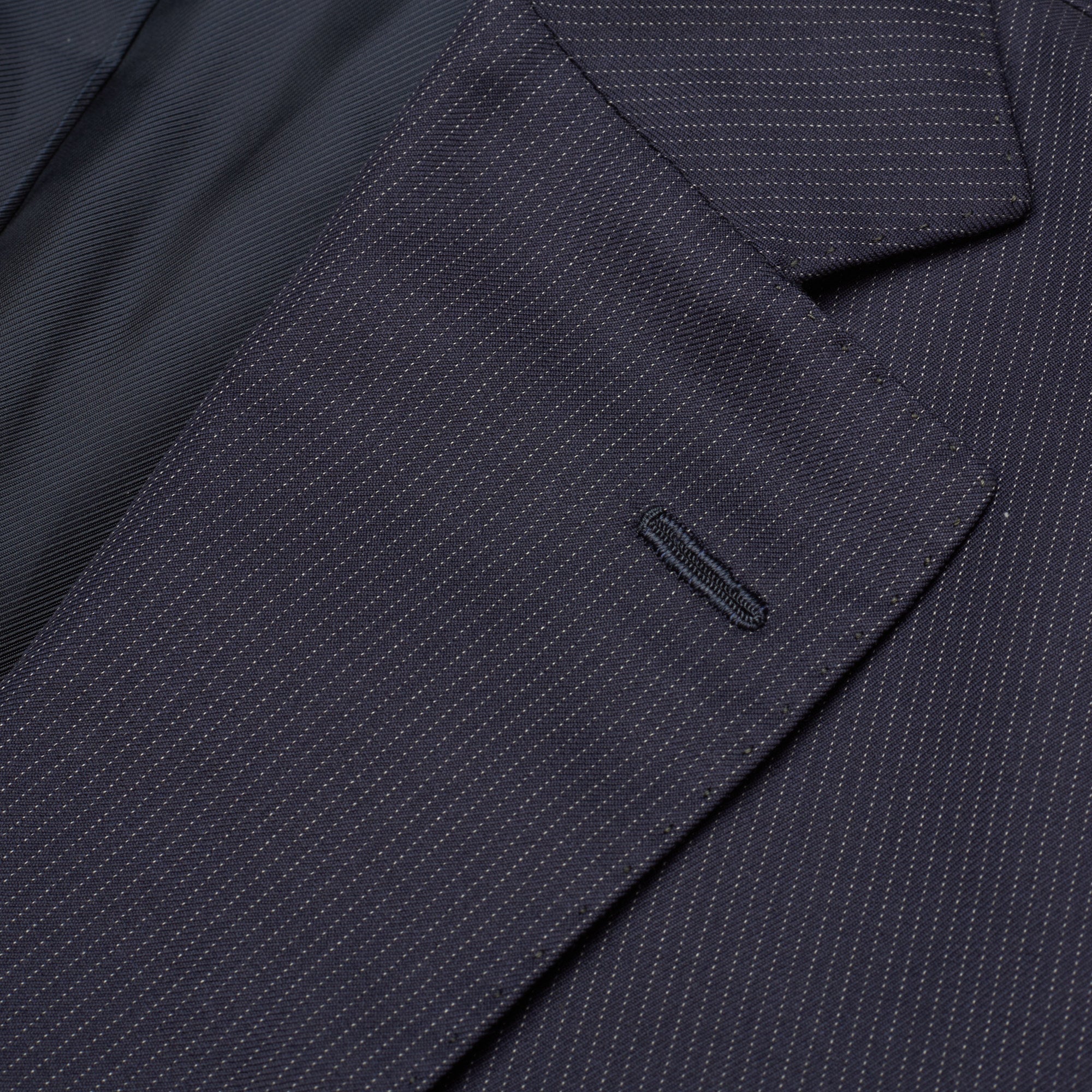 CESARE ATTOLINI Handmade Navy Blue Striped Wool Super 110's Jacket EU 48 US 38 CESARE ATTOLINI