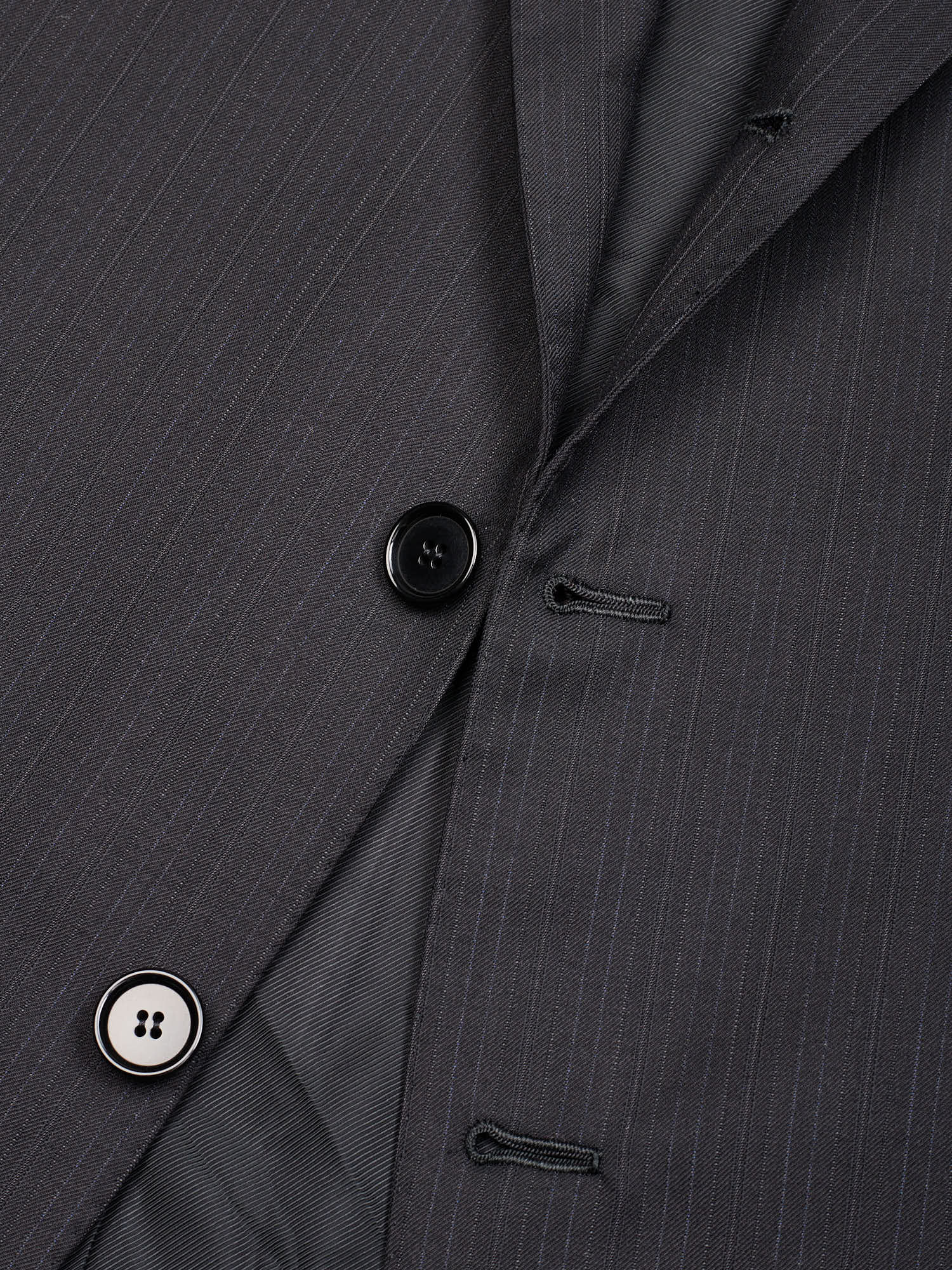 CESARE ATTOLINI Napoli Handmade Black Pinstripe Wool Suit EU 54 US 44