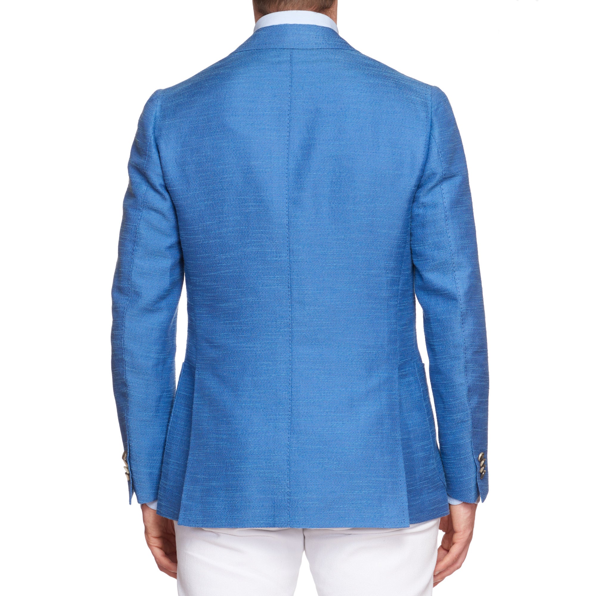 CESARE ATTOLINI Blue Cotton-Linen-Silk Unlined Peak Lapel Jacket 48 NEW US 38 CESARE ATTOLINI