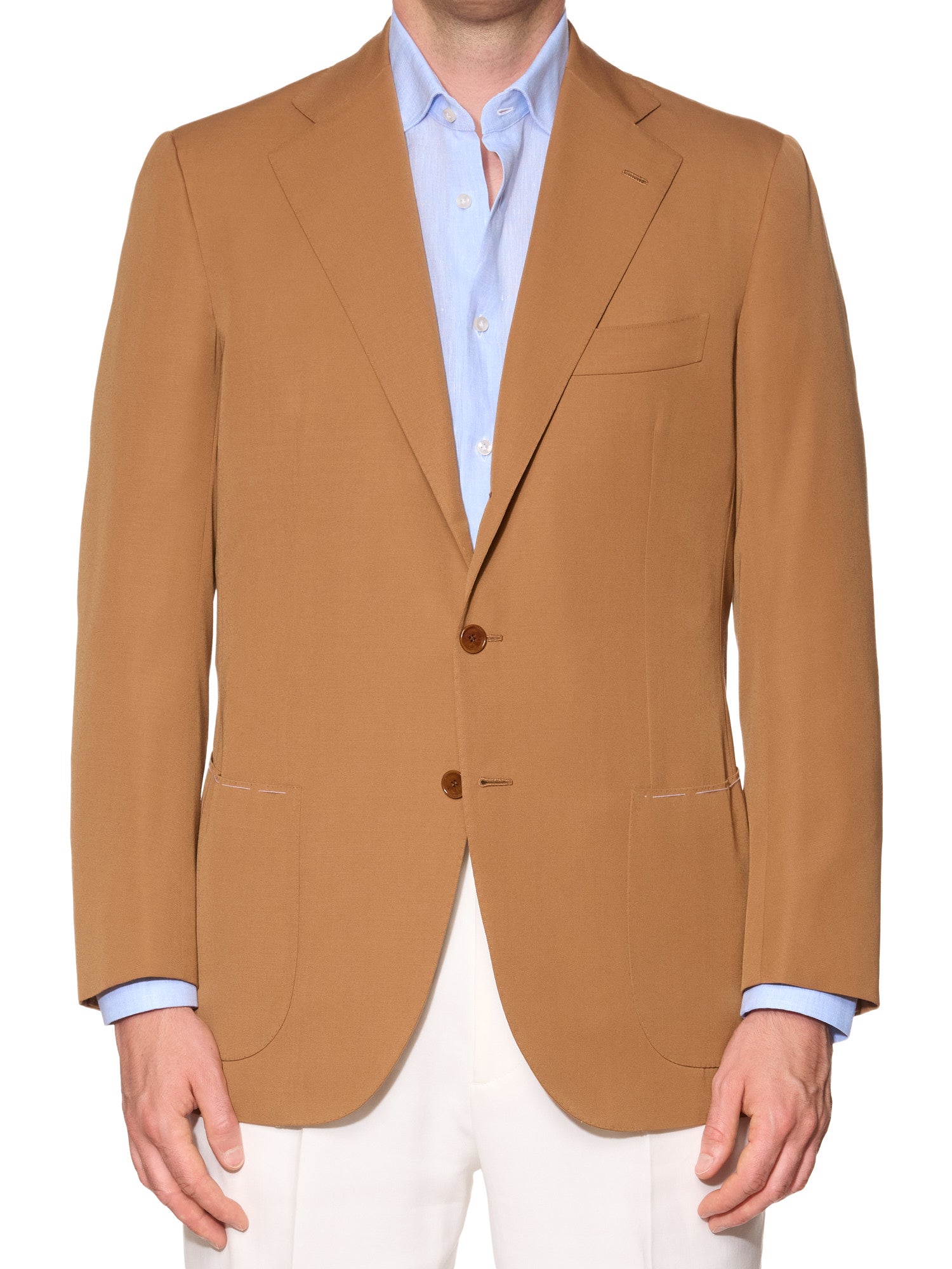 CESARE ATTOLINI Napoli Caramel Wool Super 150's Blazer Jacket NEW