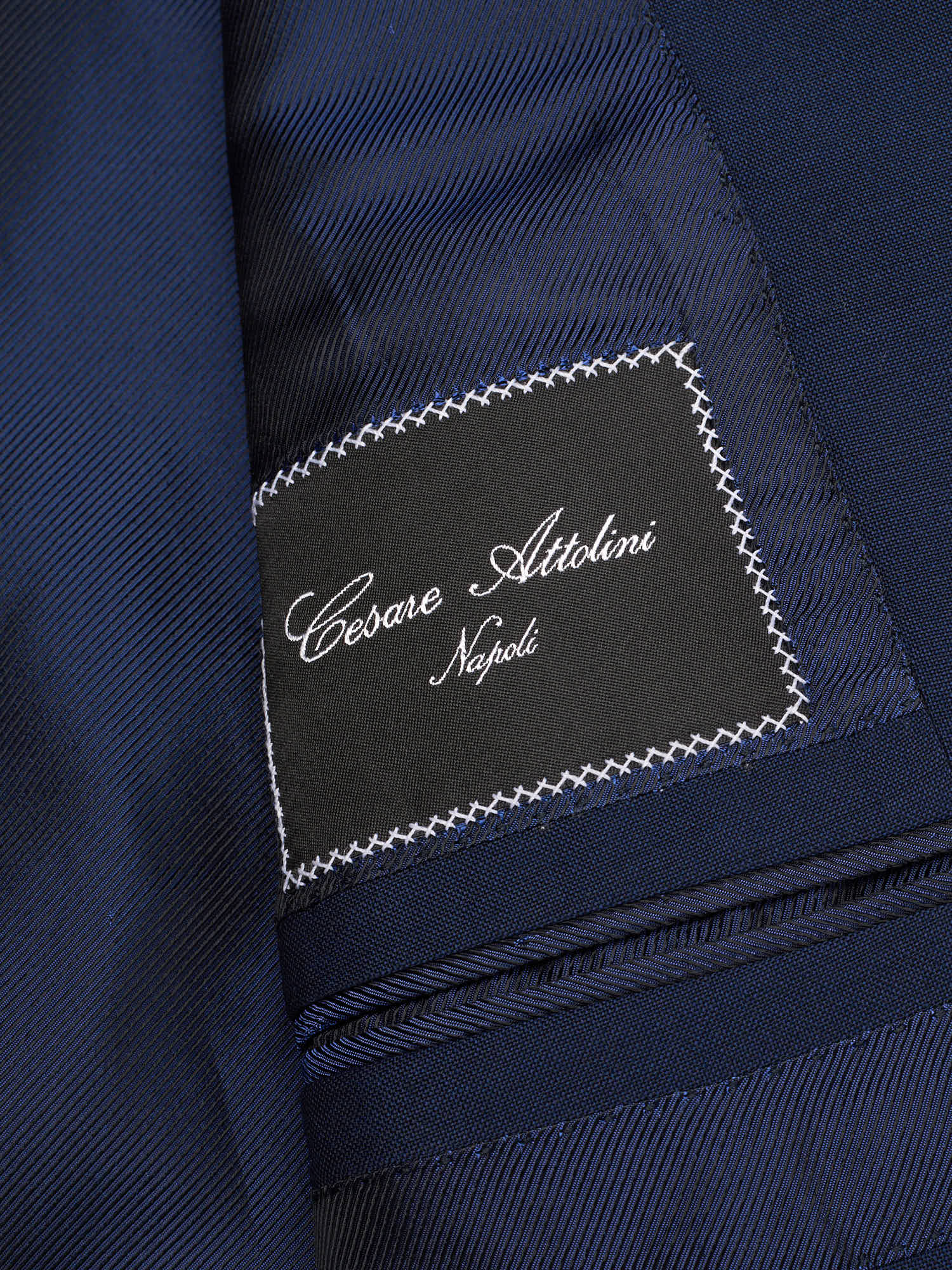 CESARE ATTOLINI Napoli Custom Made Blue Wool-Mohair Blazer Jacket EU 50 US 40 Short