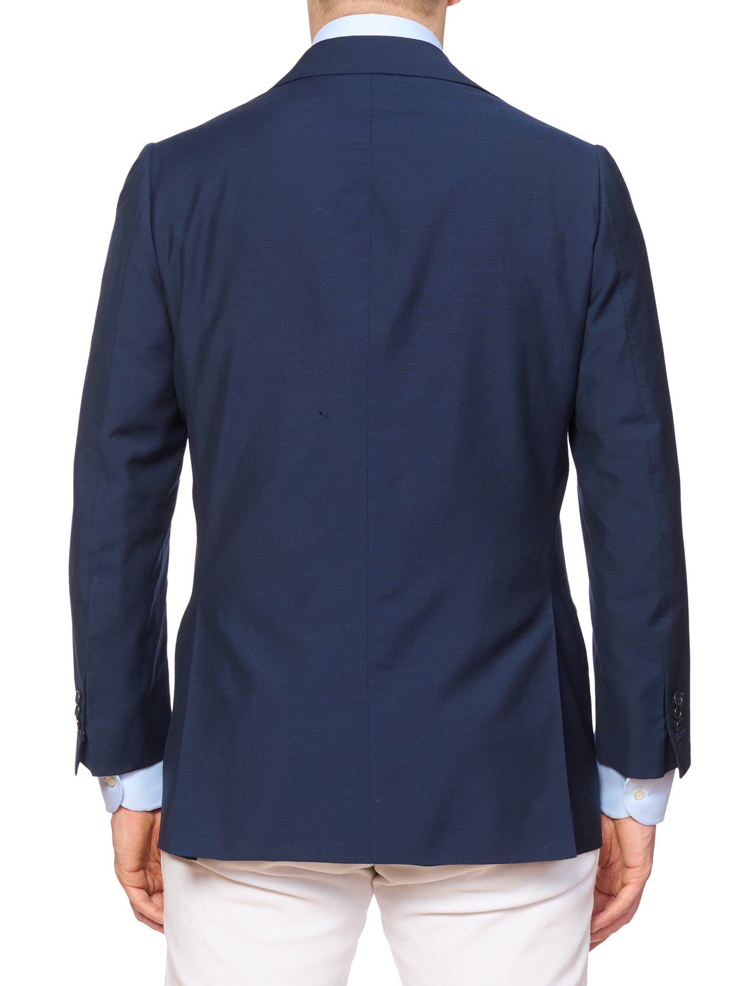 CESARE ATTOLINI Napoli Custom Made Blue Wool-Mohair Blazer Jacket EU 50 US 40 Short