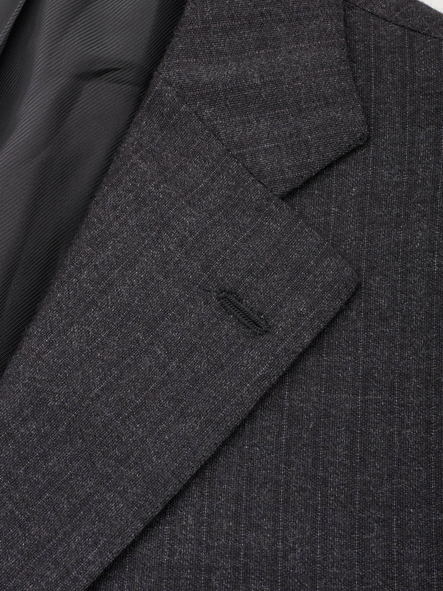 CESARE ATTOLINI Napoli Charcoal Gray Wool Suit US 44 EU 54