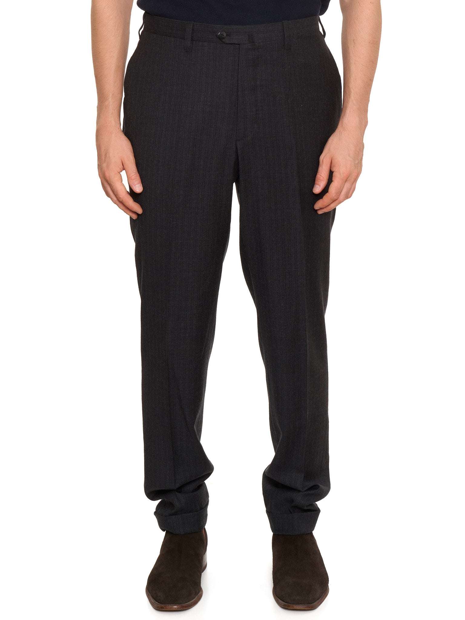 CESARE ATTOLINI Napoli Charcoal Gray Wool Suit US 44 EU 54