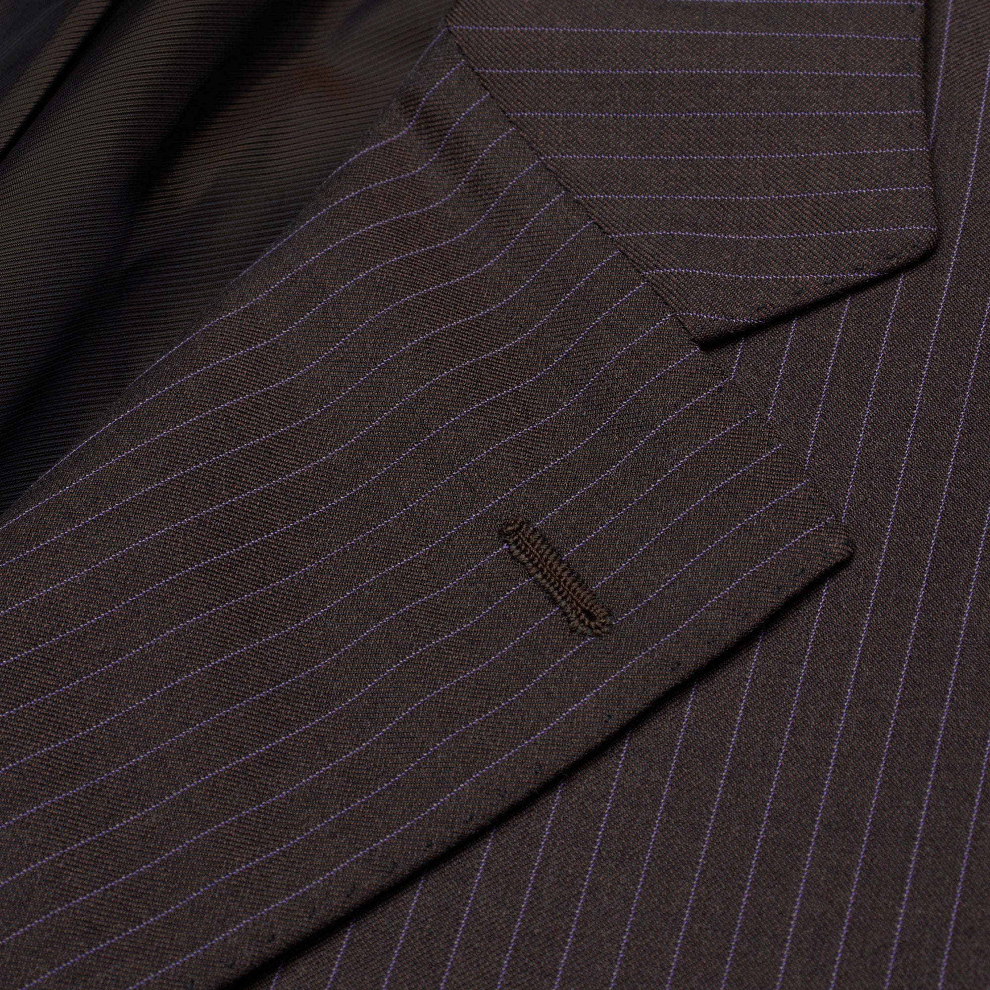 CESARE ATTOLINI Napoli Handmade Brown Striped Wool Super 140's Suit EU 52 US 42 CESARE ATTOLINI