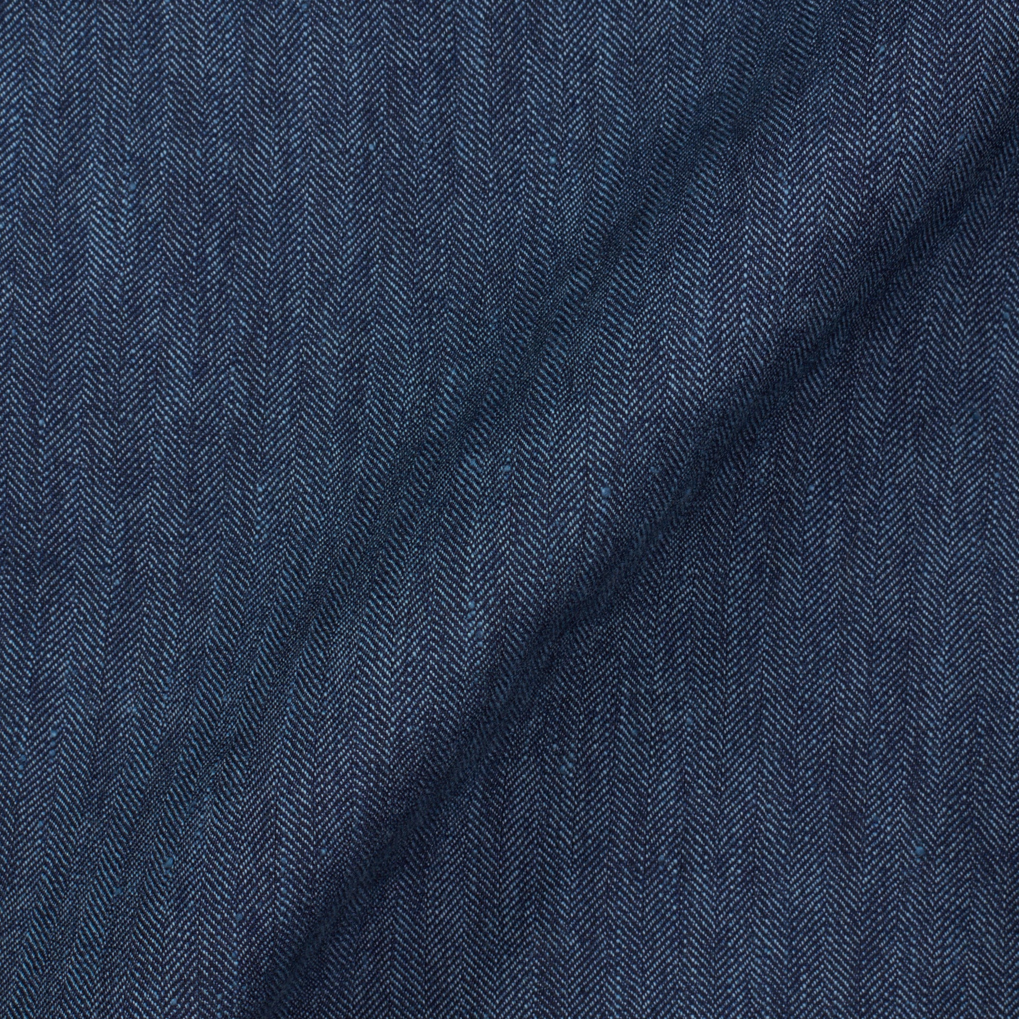 CESARE ATTOLINI for M.BARDELLI Blue Herringbone Linen-Wool-Silk Jacket EU 50 US 40 CESARE ATTOLINI