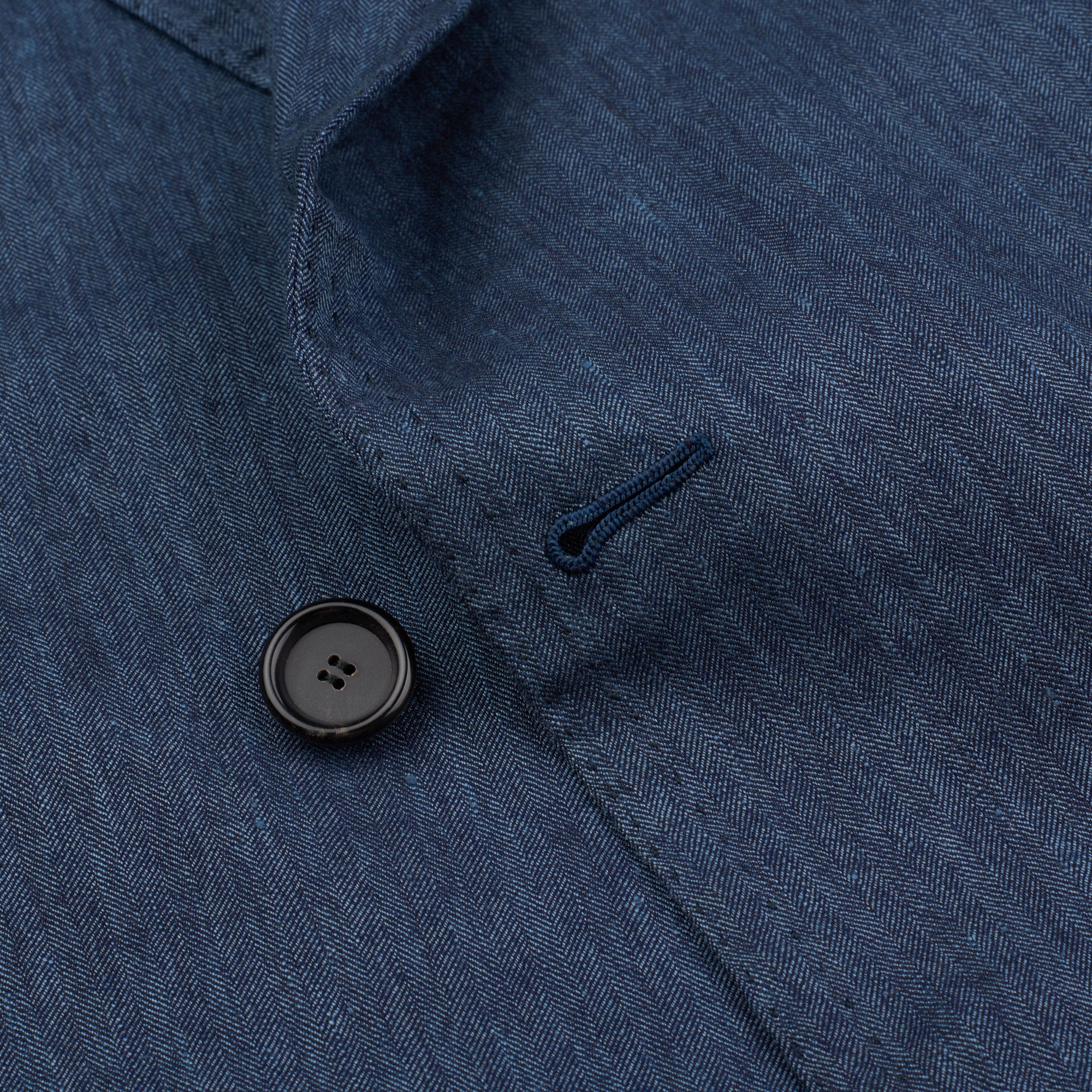 CESARE ATTOLINI for M.BARDELLI Blue Herringbone Linen-Wool-Silk Jacket EU 50 US 40 CESARE ATTOLINI