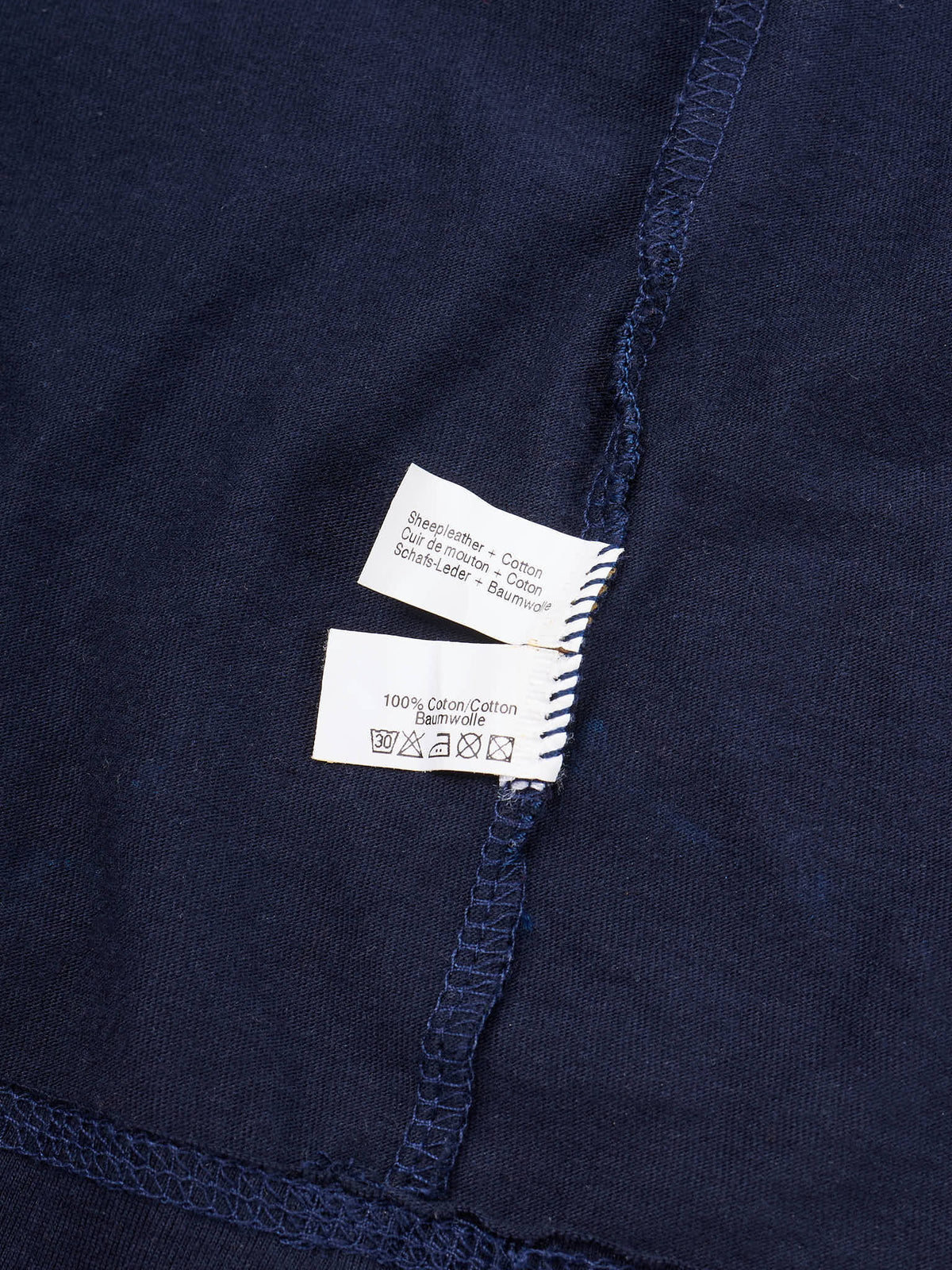 CHAPAL Hand Painted Luxury Zip T-Shirt Navy Blue