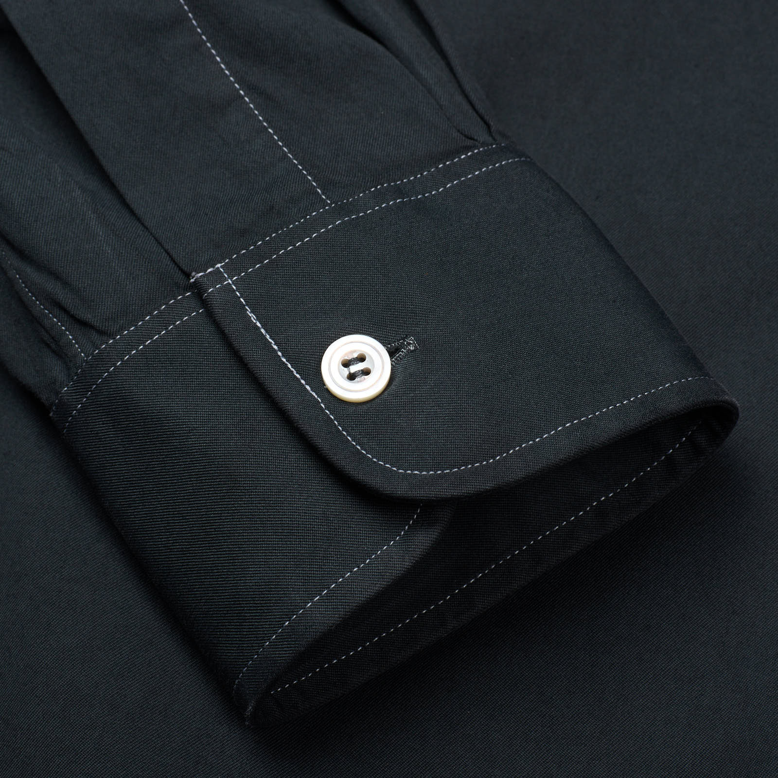 CHARVET Black Cotton Officer Collar Shirt EU 40 NEW US 16