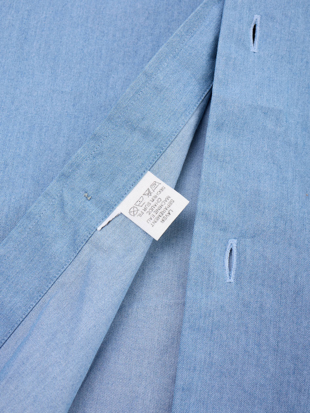 CHARVET Paris Light Blue Cotton MTM Denim Shirt