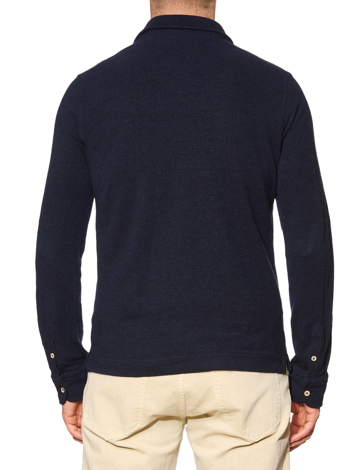 CIRCOLO 1901 Navy Blue Wool-Cotton Long Sleeve Polo Shirt Sweater Size M Slim
