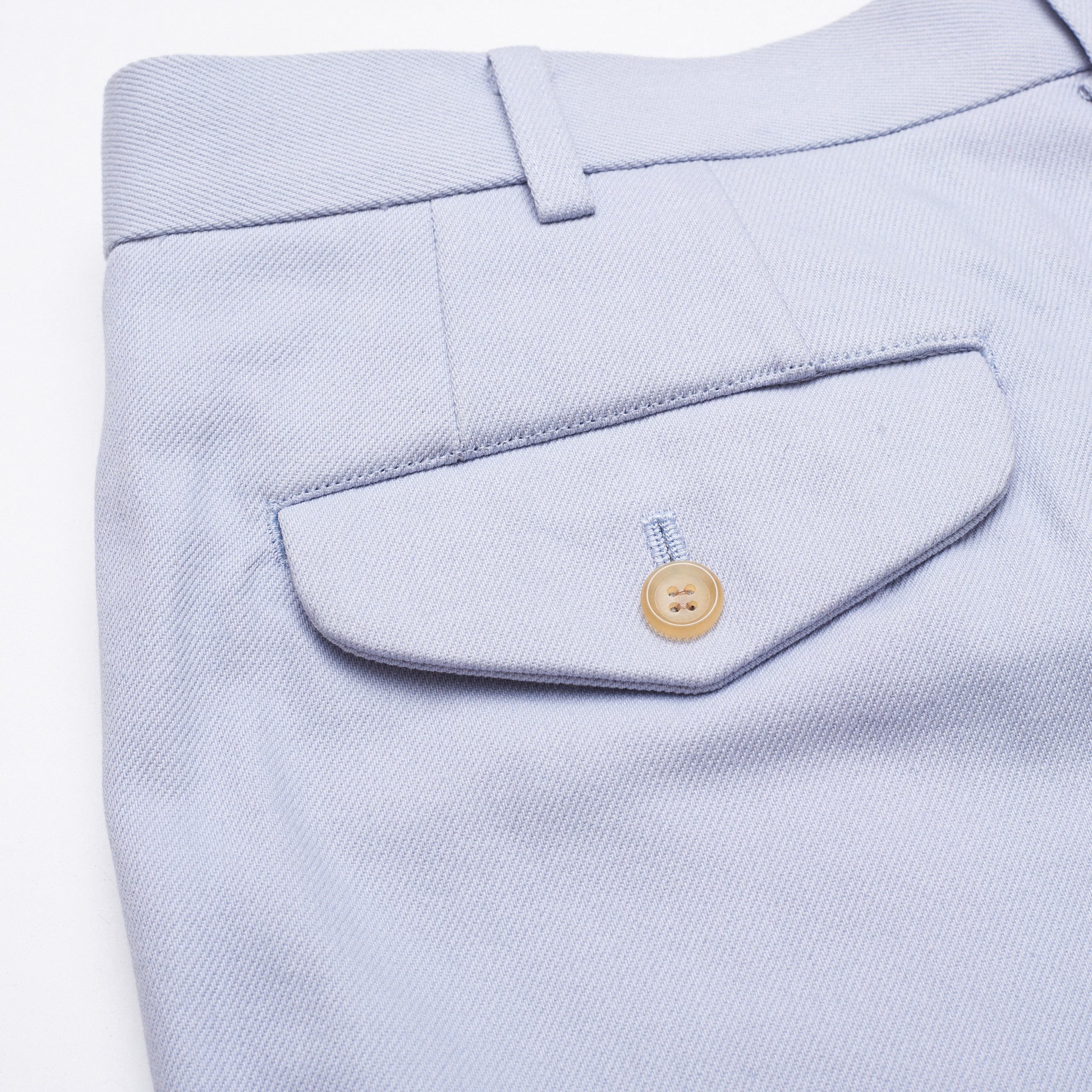 COMME DES GARCONS Homme Plug Light Blue Twill Cotton Shorts Size L COMME DES GARCONS