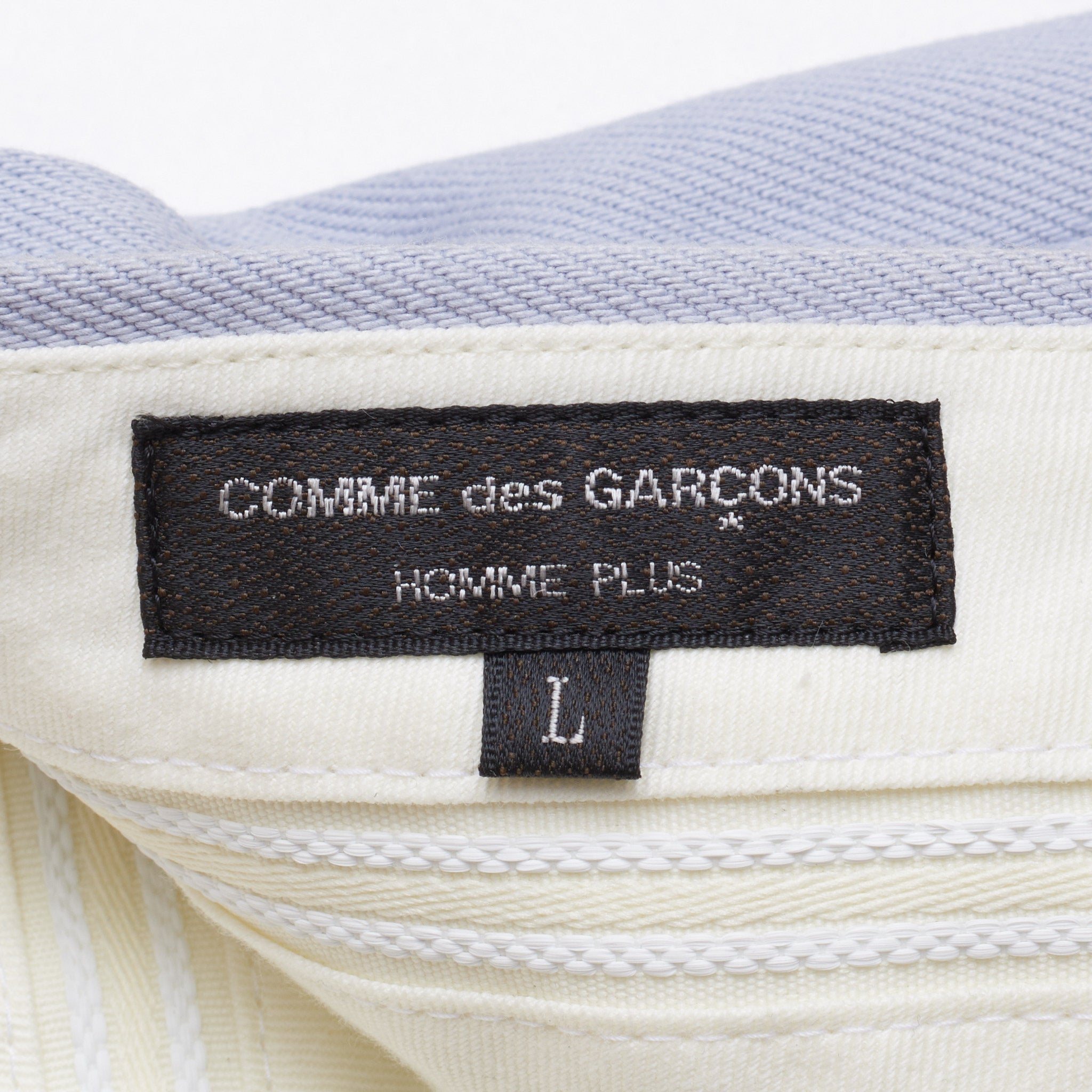 COMME DES GARCONS Homme Plug Light Blue Twill Cotton Shorts Size L COMME DES GARCONS