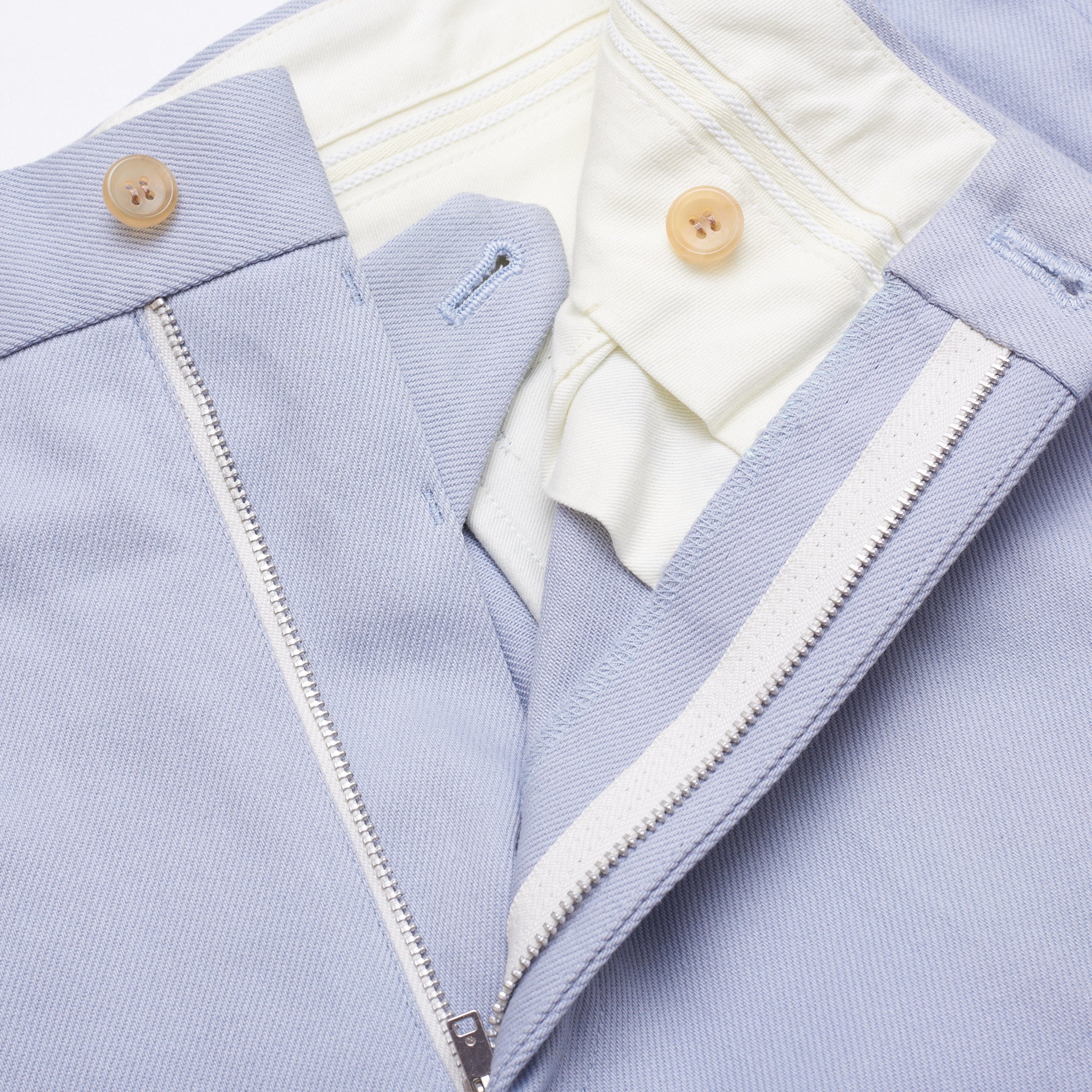 COMME DES GARCONS Homme Plug Light Blue Twill Cotton Shorts Size L COMME DES GARCONS