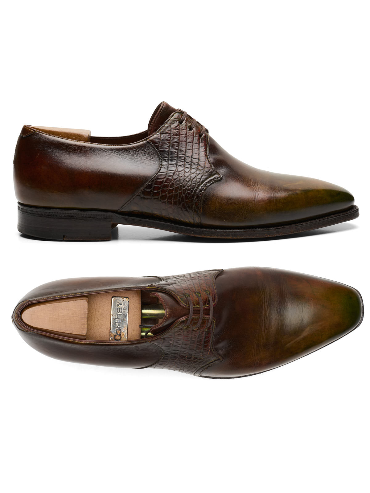 Corthay Paris ARCA BUCKLE Brown Leather Men\'s Dress Shoes Corthay Arca Monk - Old Wood - Leffot main image 3