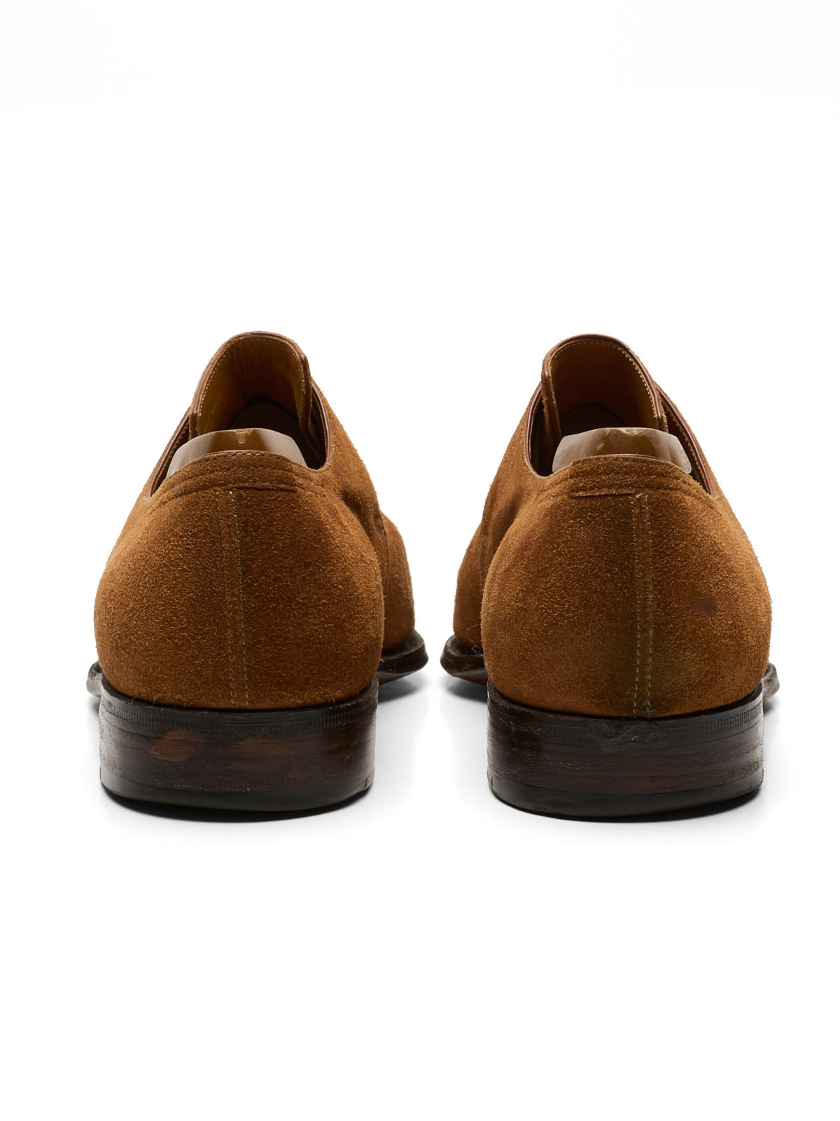 CORTHAY Paris "Arca" Light Brown Suede Leather 2 Eyelet Derby Shoes Size 7.5