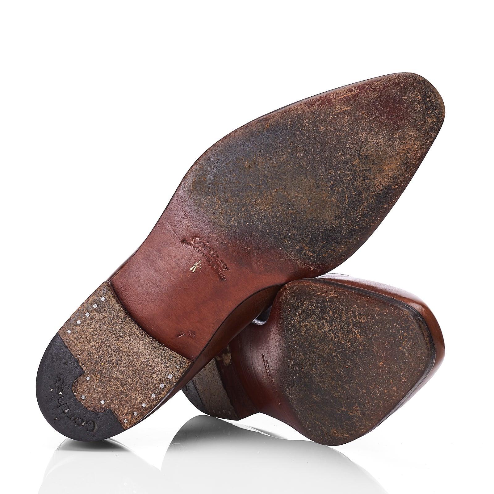 CORTHAY Paris "Wilfrid" Ebony Brown Suede Calf Leather 5 Eyelet Oxford Shoes Size 7.5 CORTHAY