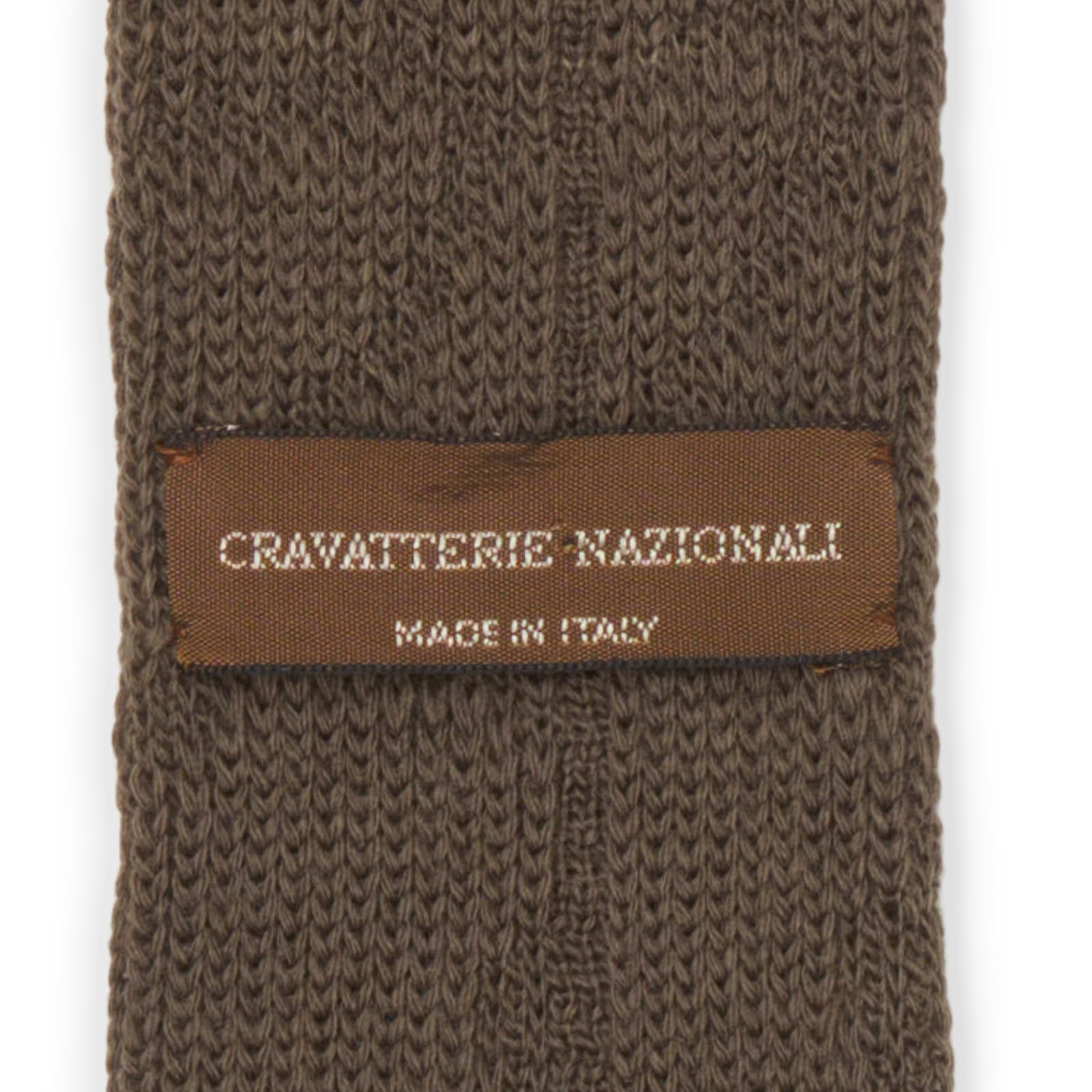CRAVATTERIE NAZIONALI Brown Abstract Wool Knit Tie NEW