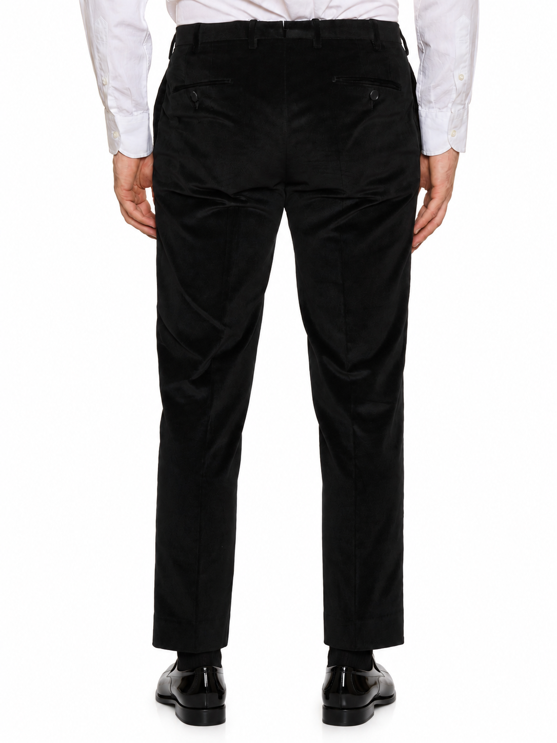 BOGLIOLI Black Cotton Velvet Tuxedo Suit