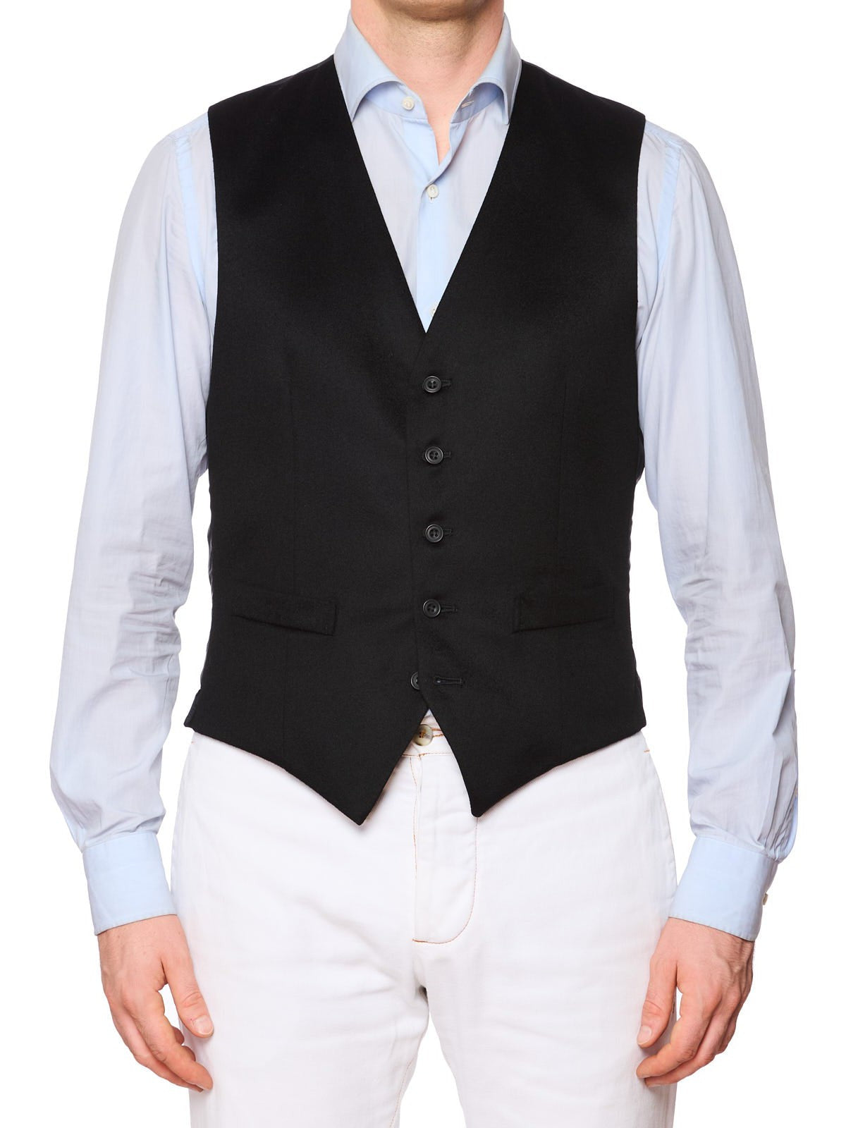 DAKS London Black Cashmere 5 Buttons Vest Waistcoat EU 48 NEW US 38
