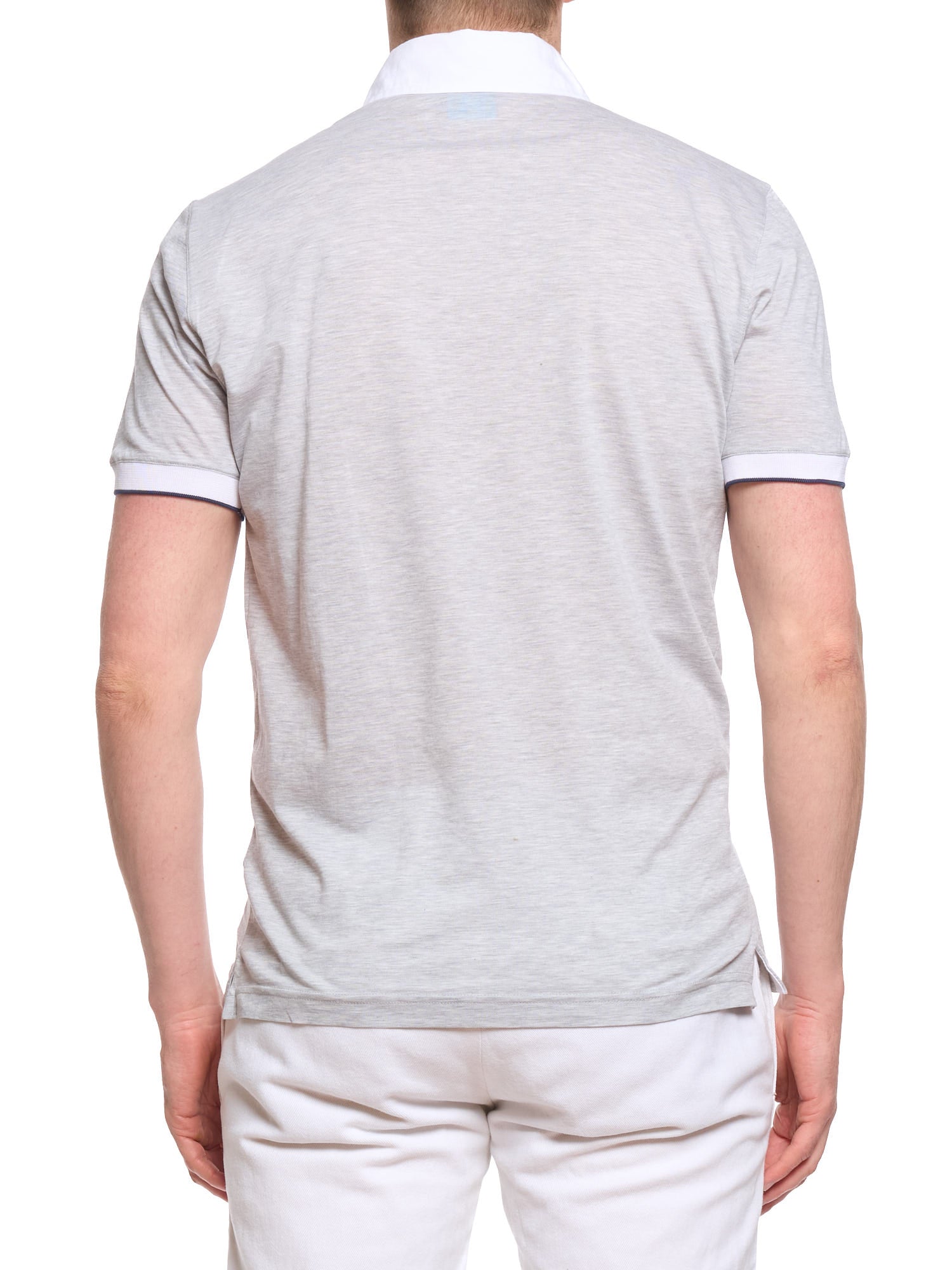 DALMINE 1952 Gray Giza Cotton Short Sleeve Polo Shirt