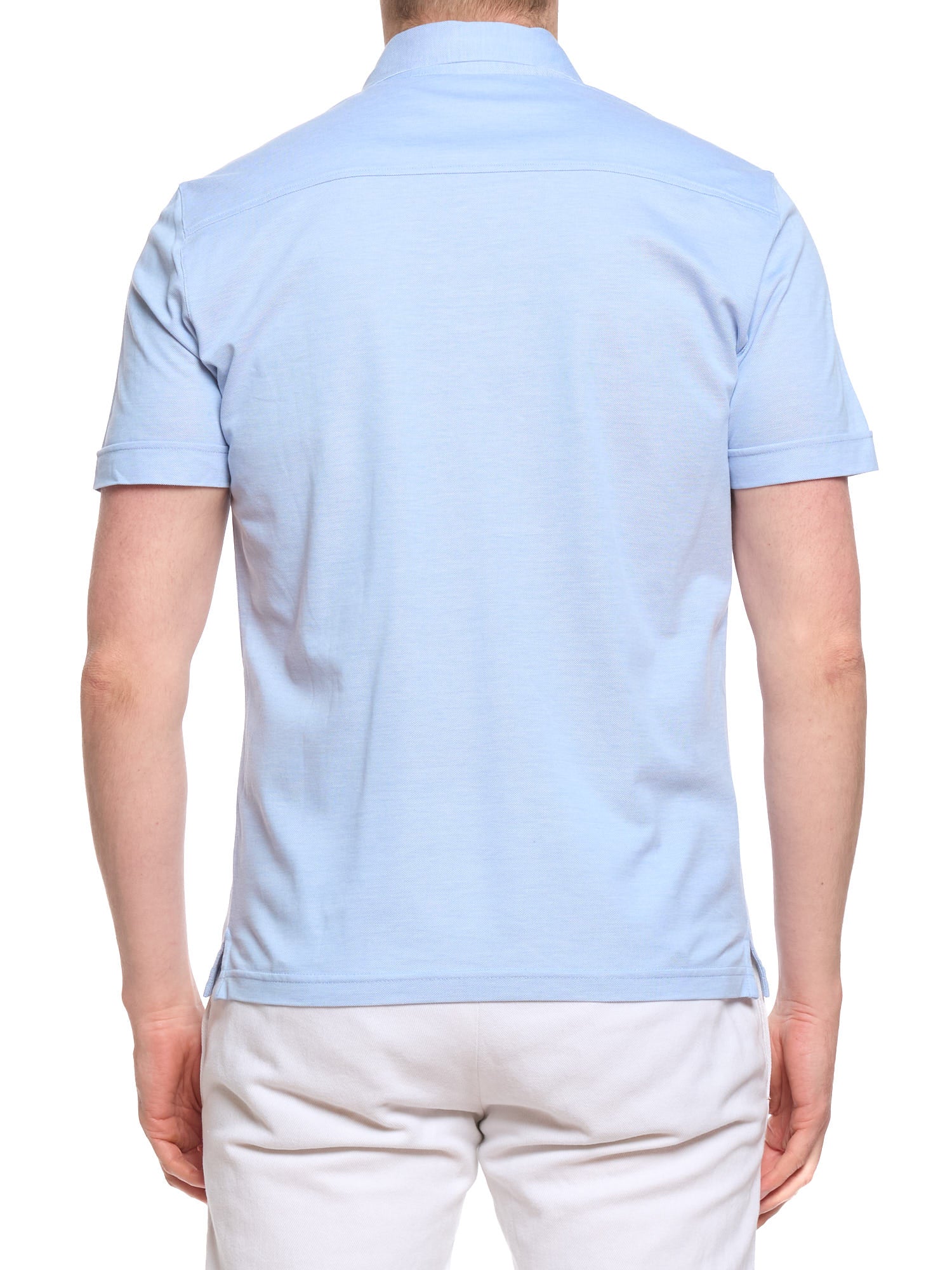 DALMINE 1952 Light Blue Giza Cotton Short Sleeve Polo Shirt