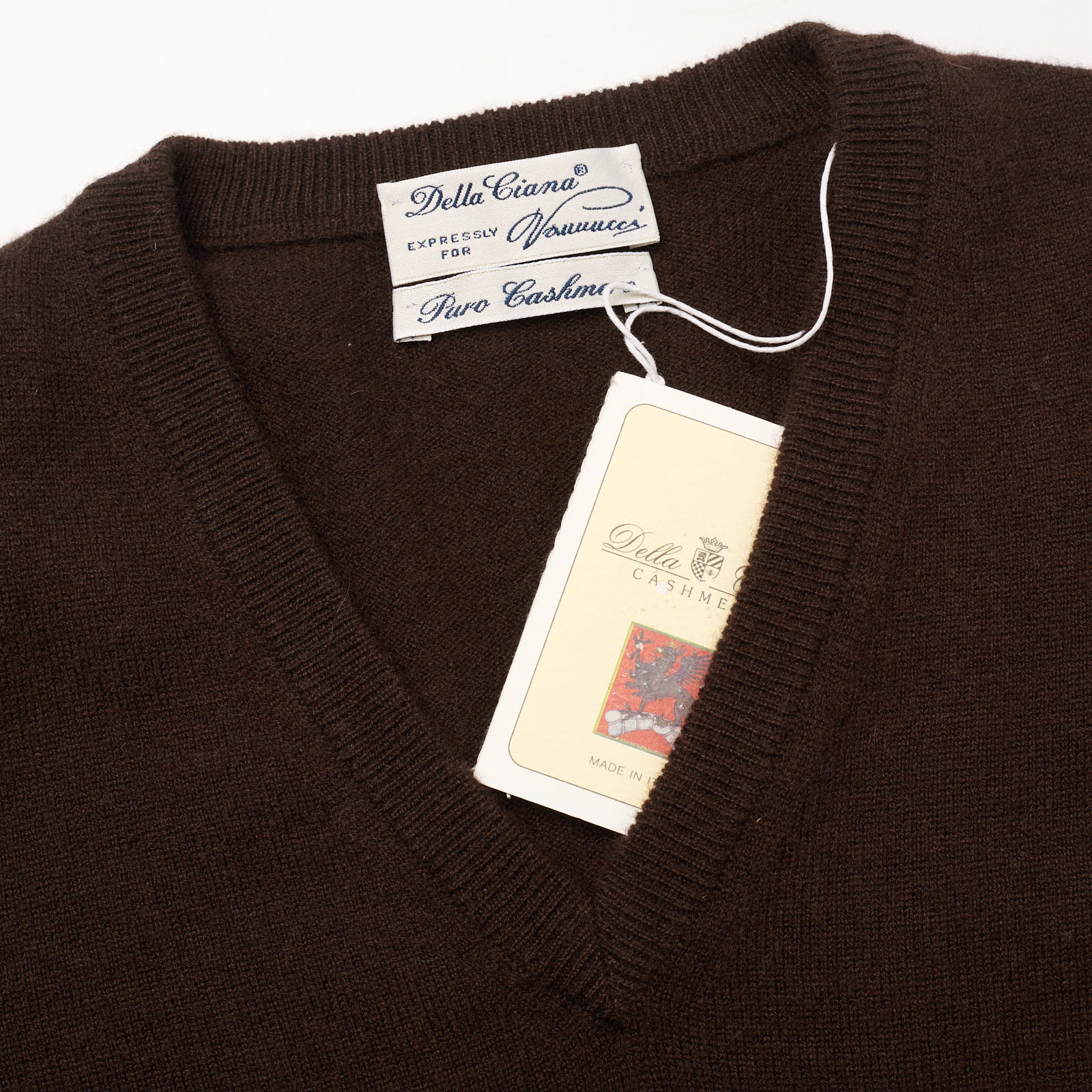DELLA CIANA for VANNUCCI Brown Cashmere Knit Sweater Vest EU 46 NEW US XS