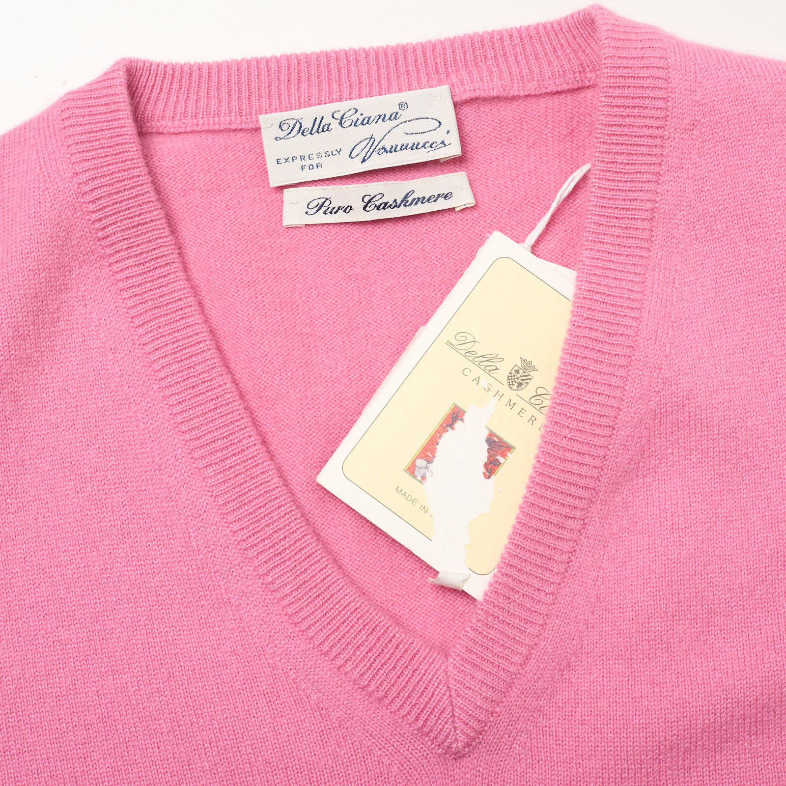 DELLA CIANA for VANNUCCI Pink Cashmere Knit Sweater Vest EU 46 NEW US XS