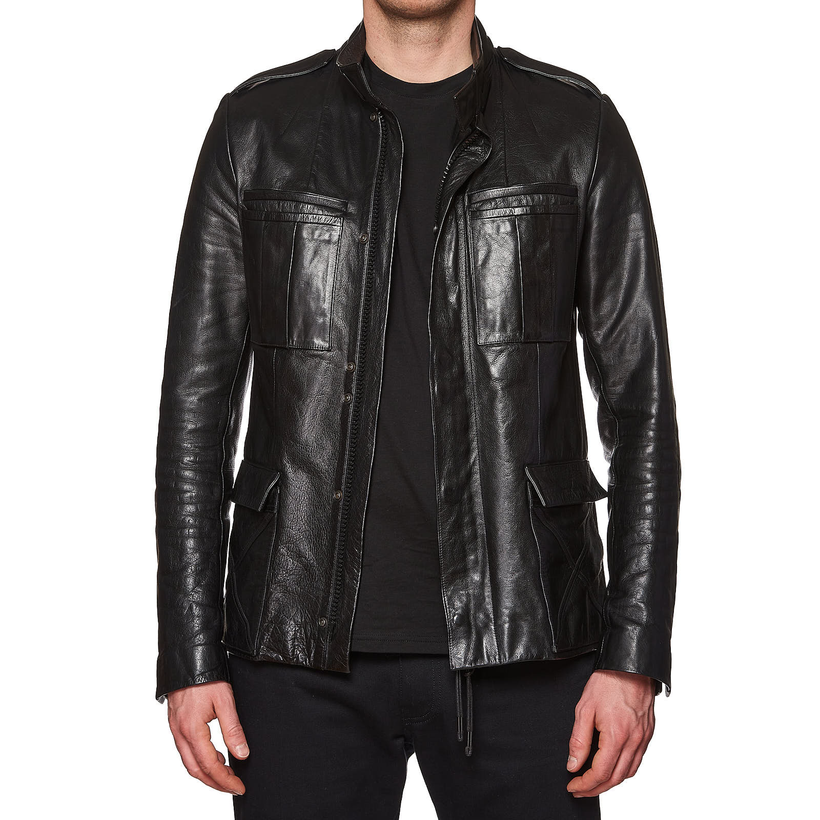 DIOR Homme Black Leather Fully Lined Center Vented Jacket  FR 50 US M DIOR