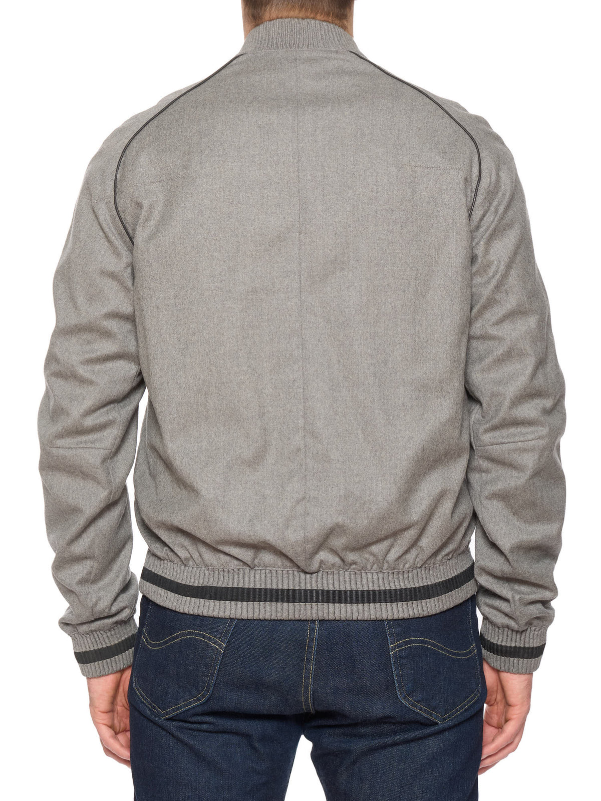 DIOR Homme Black-Gray Reversible Lamb Leather Wool-Cashmere Bomber Jacket