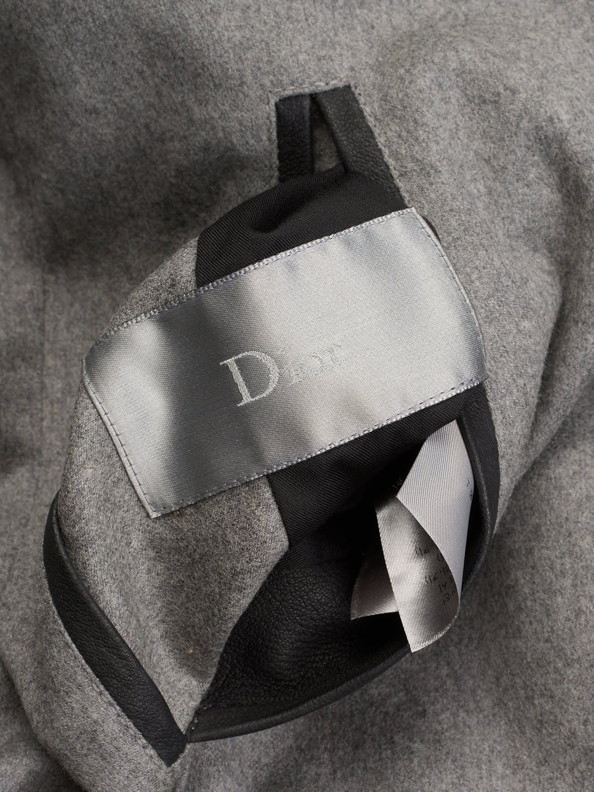 DIOR Homme Black-Gray Reversible Lamb Leather Wool-Cashmere Bomber Jacket