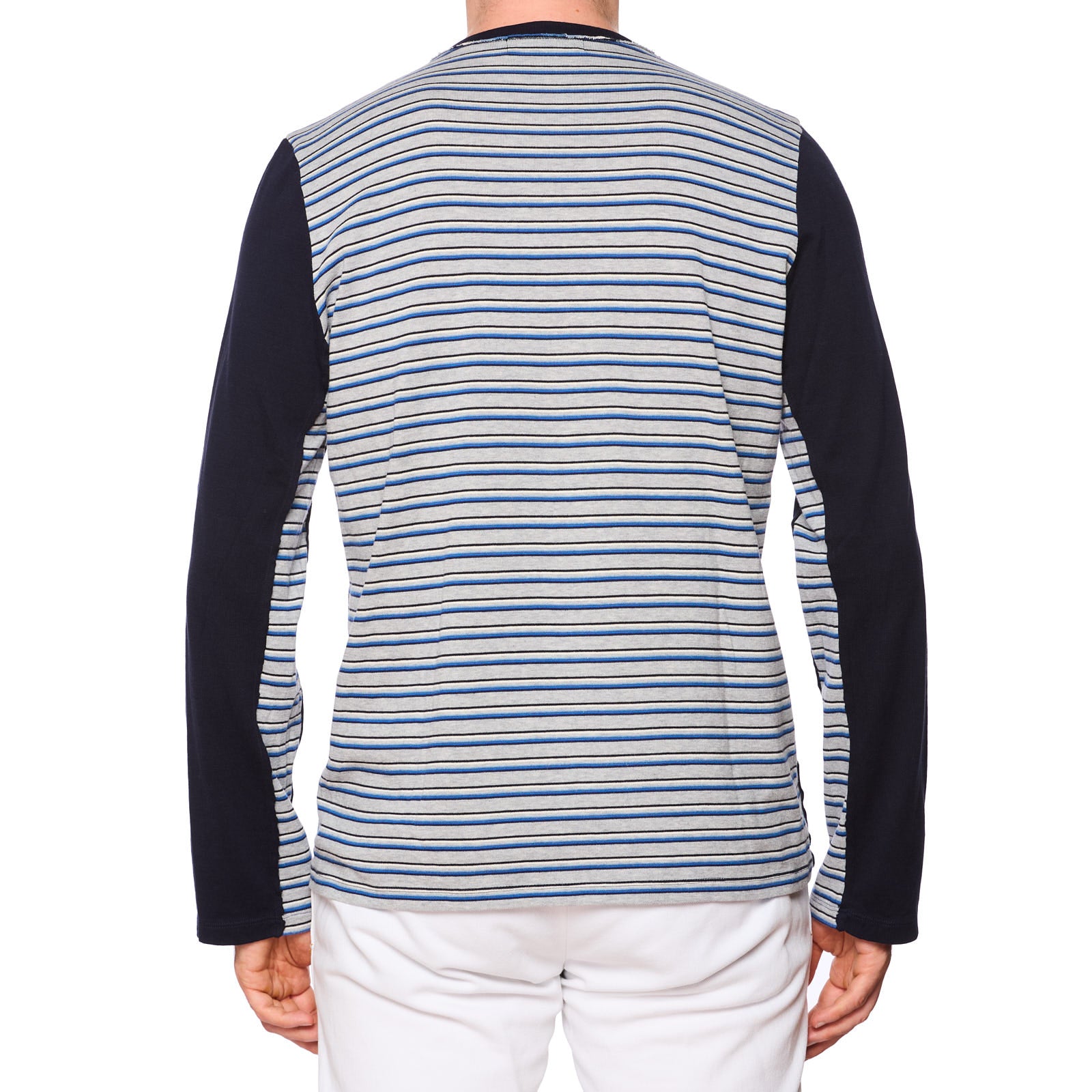 DOLCE & GABBANA Blue Striped Cotton Sweater EU 50 US M