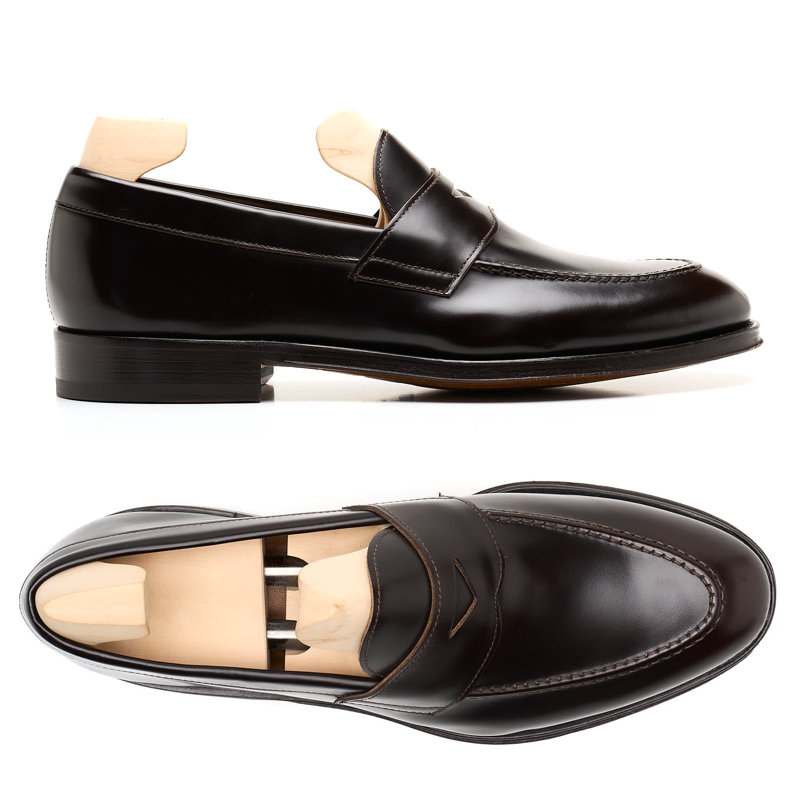 DOUCAL'S  Black Leather Calf Loafers Dress Shoes EU 41 NEW US 8
