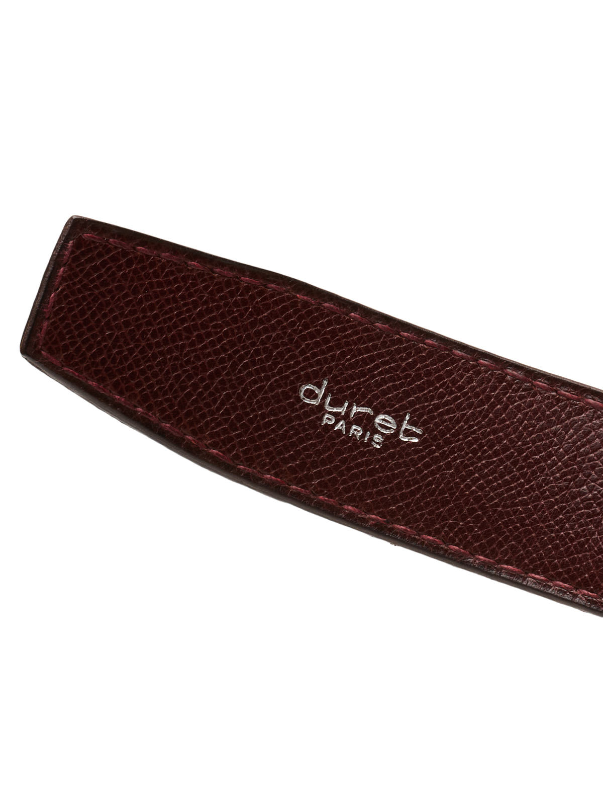 DURET Paris Burgundy Crocodile Belt Silver Alpha Buckle 36" 90cm