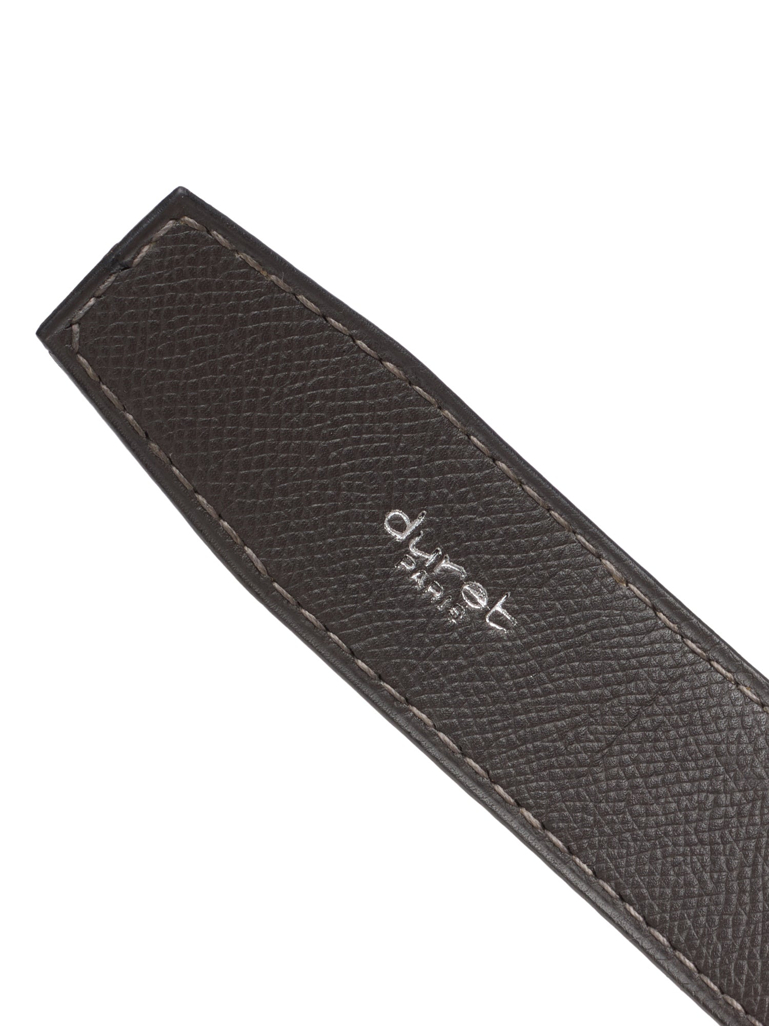 DURET Paris Navy Crocodile Handstiched Belt with Silver Alpha Buckle 36" 90cm